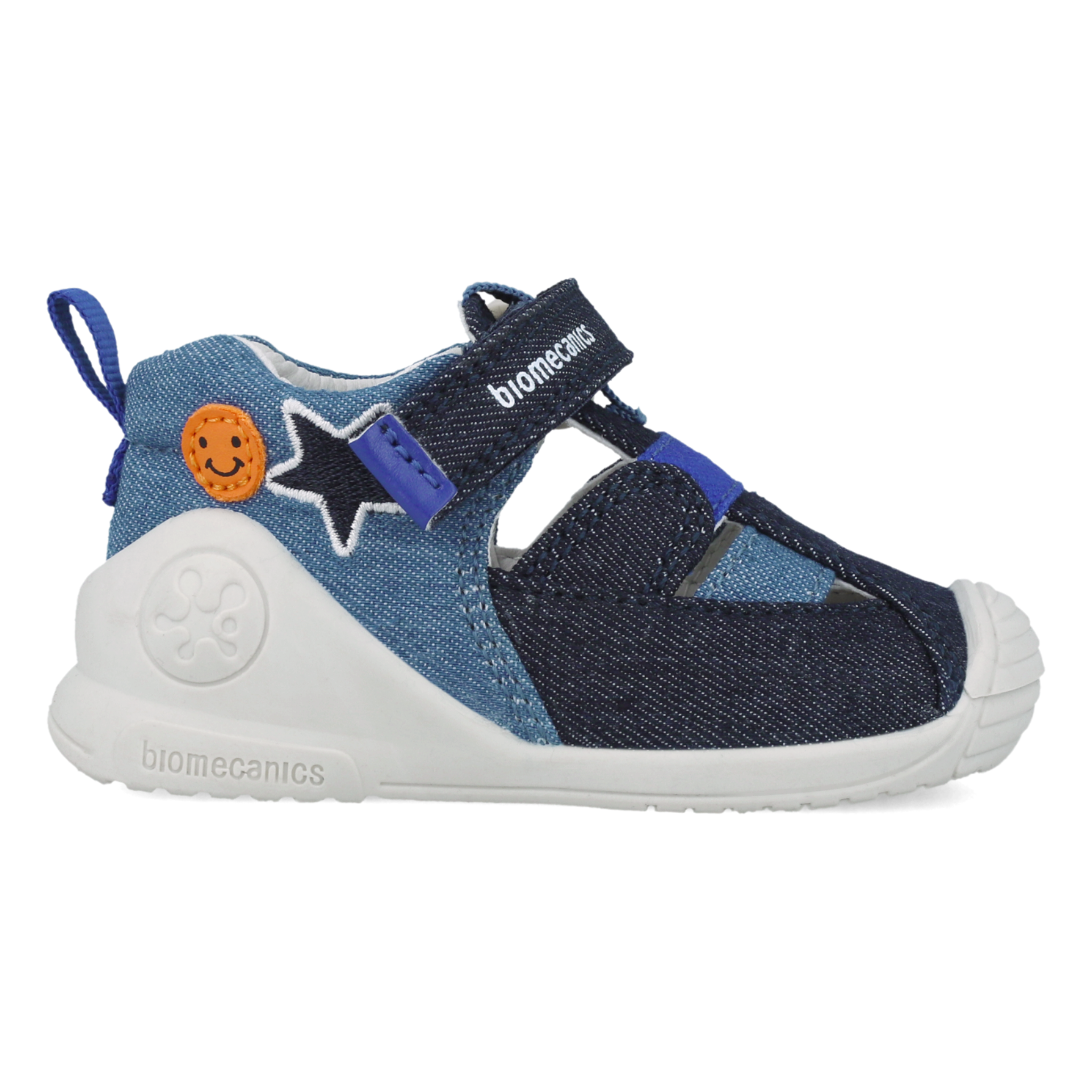 Sandali primi passi in tessuto, Blu denim