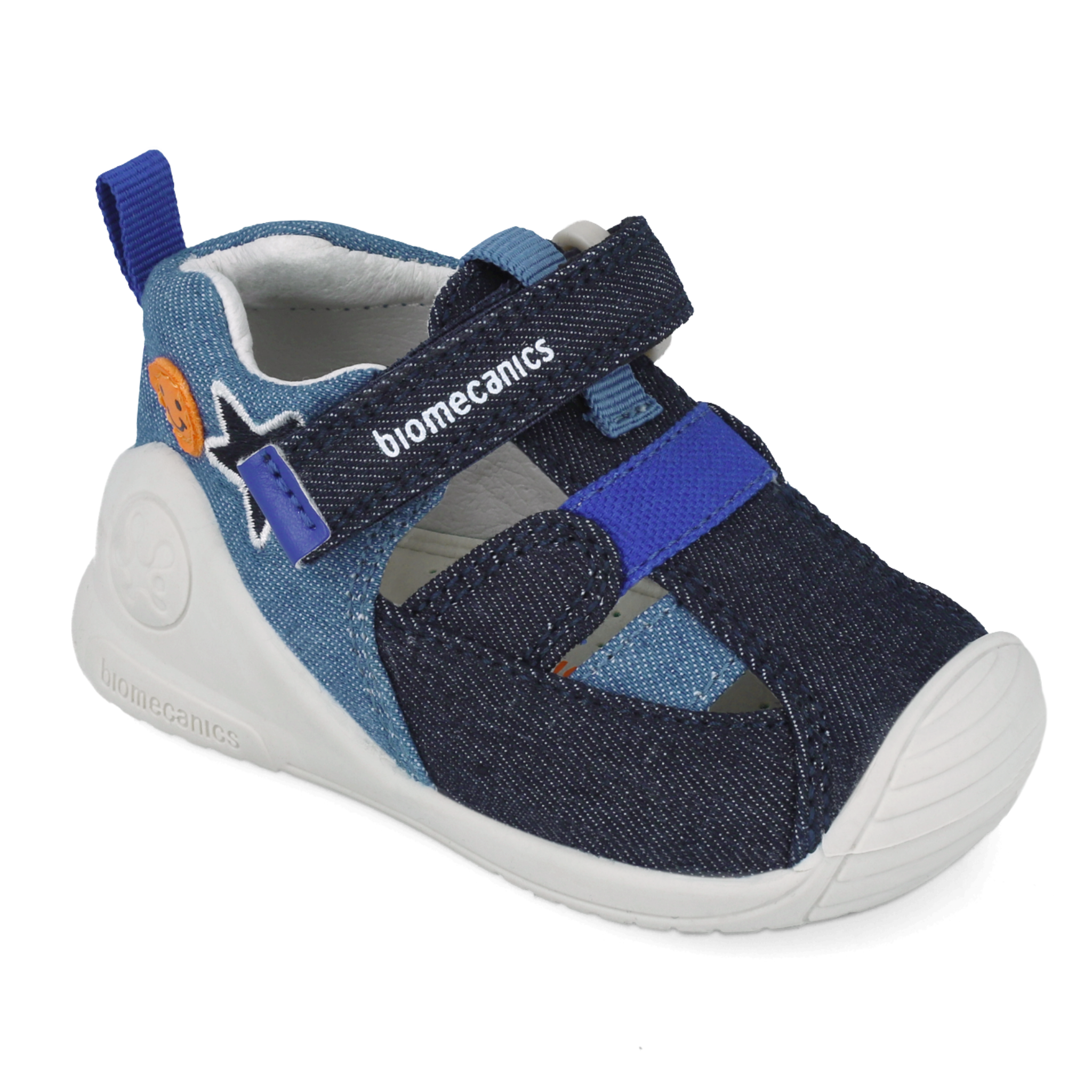 Sandali primi passi in tessuto, Blu denim