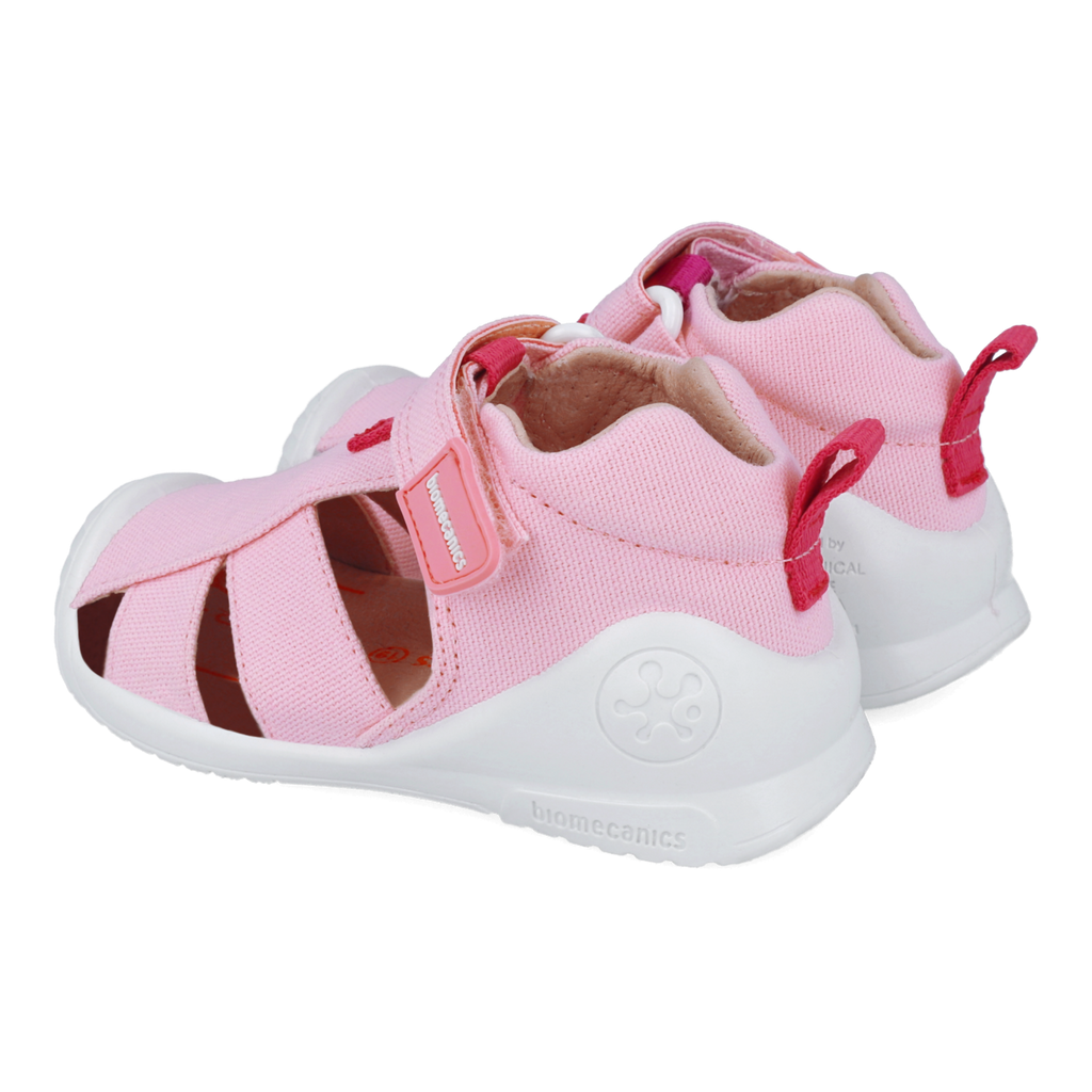 First steps sandals in fabric, Pink 