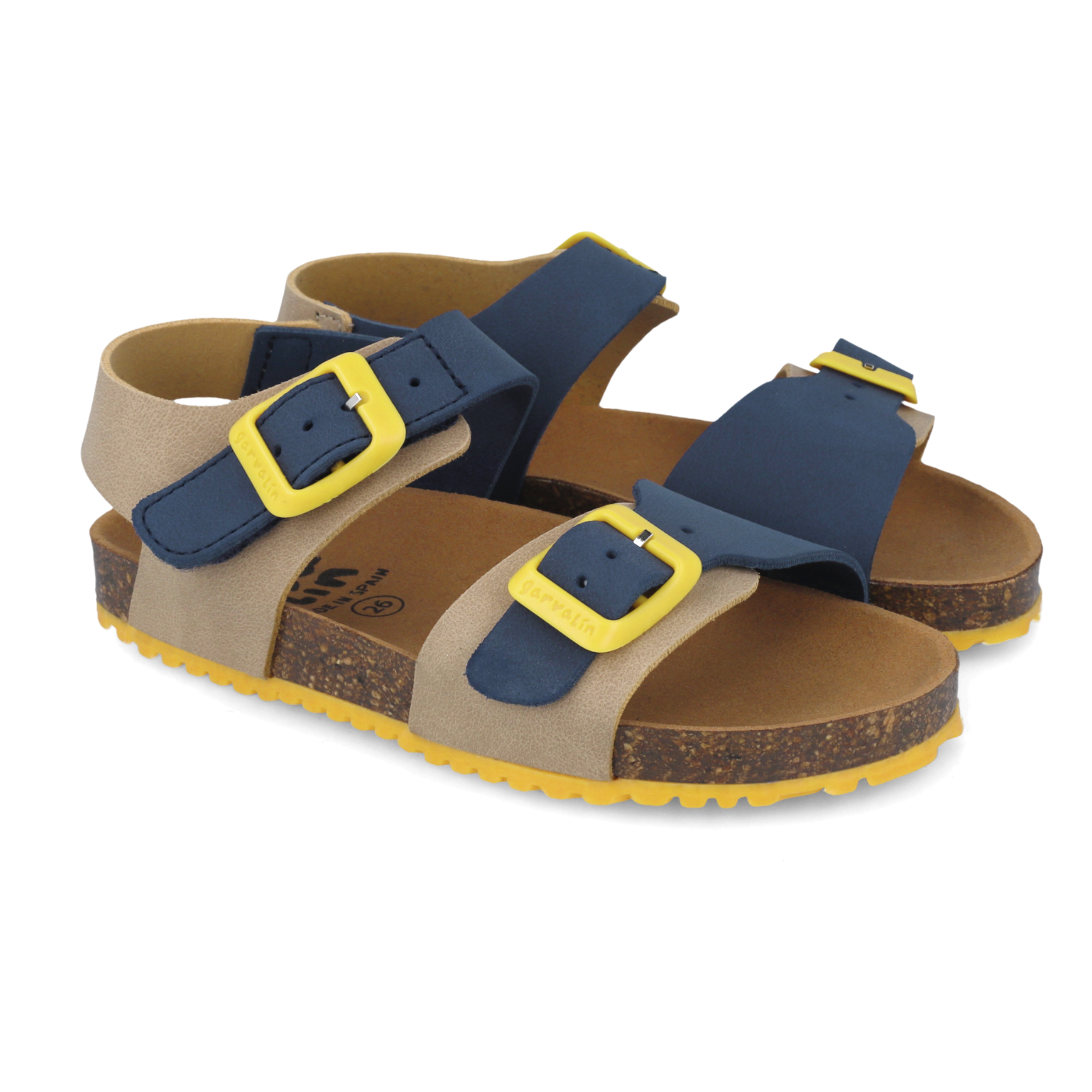 Flexible Sandals, Beige and Blue