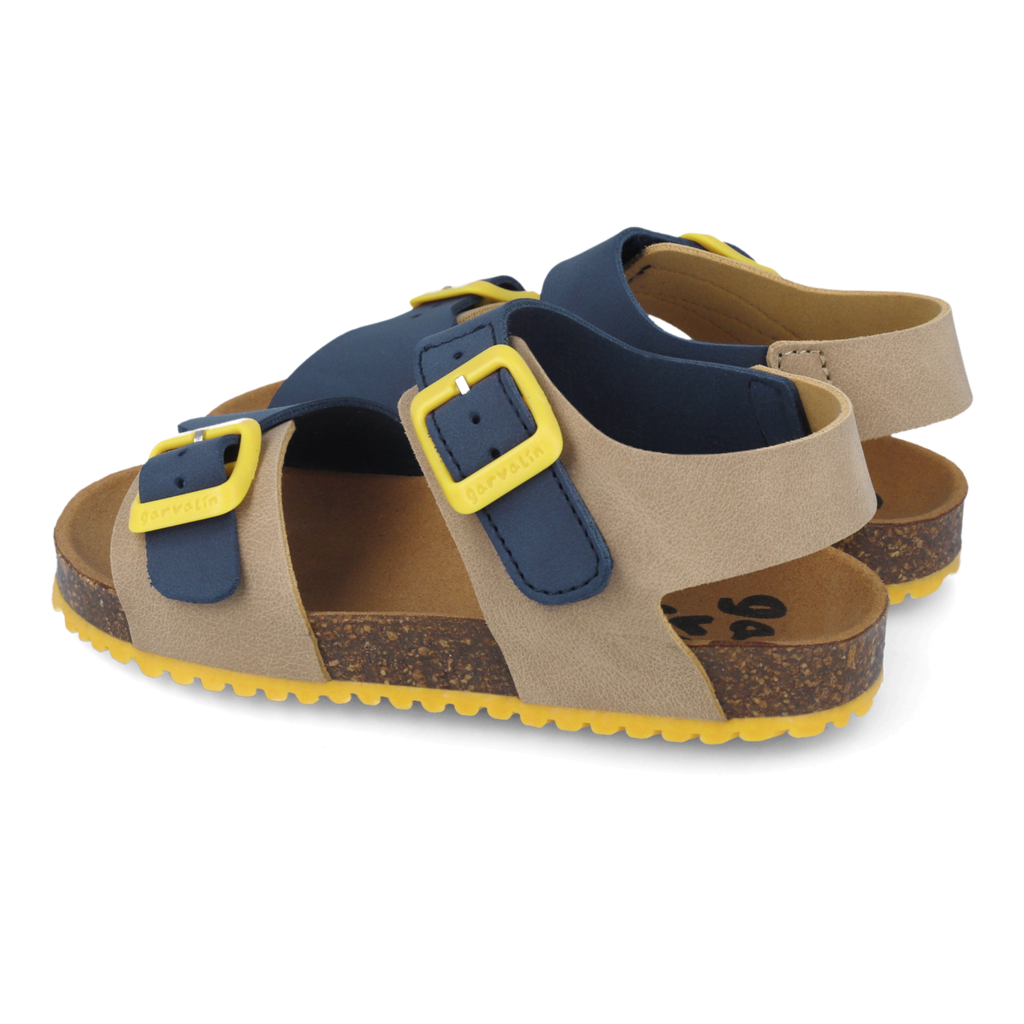 Flexible Sandals, Beige and Blue