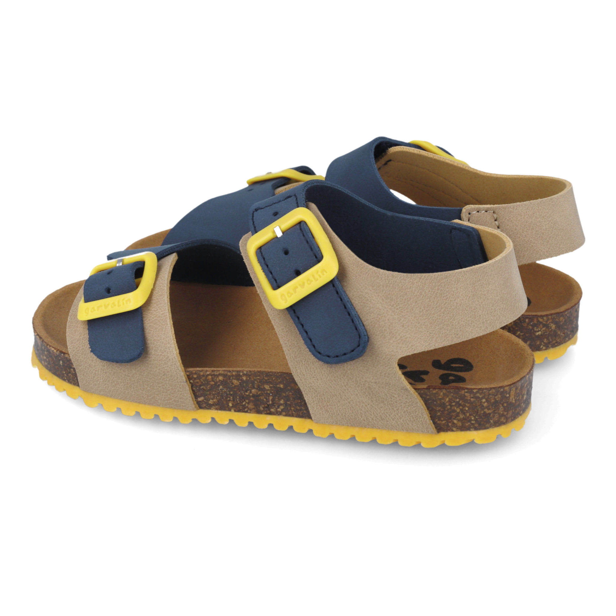 Flexible Sandals, Beige and Blue