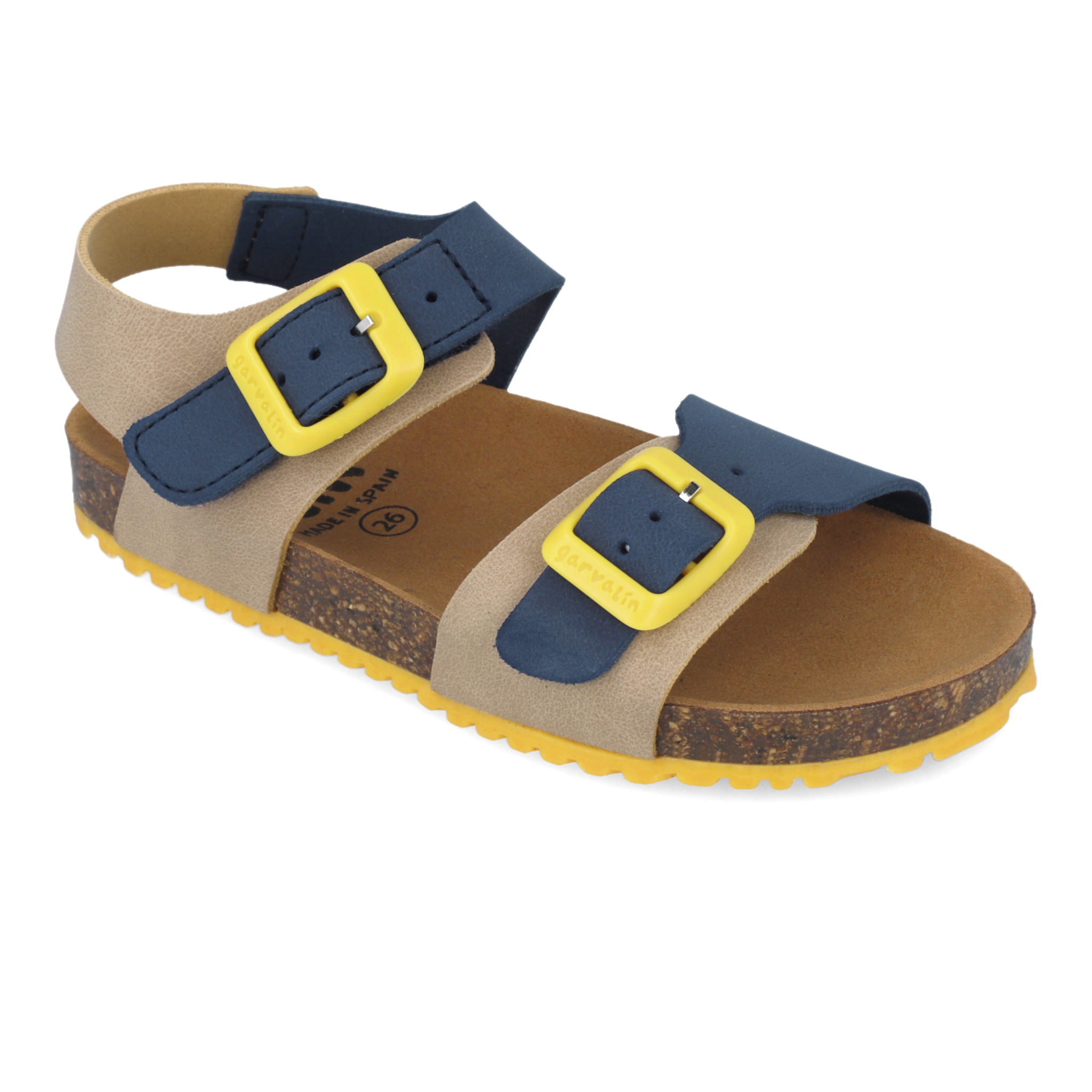 Flexible Sandals, Beige and Blue