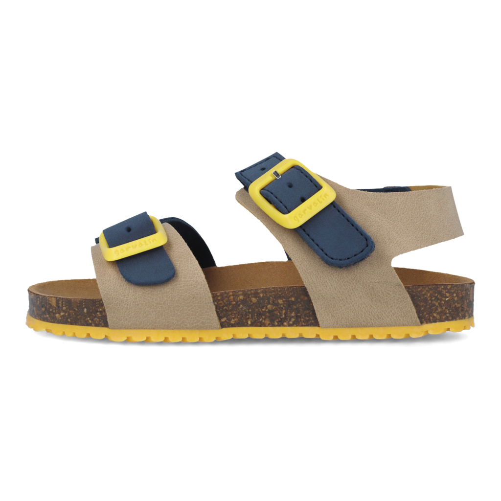 Flexible Sandals, Beige and Blue