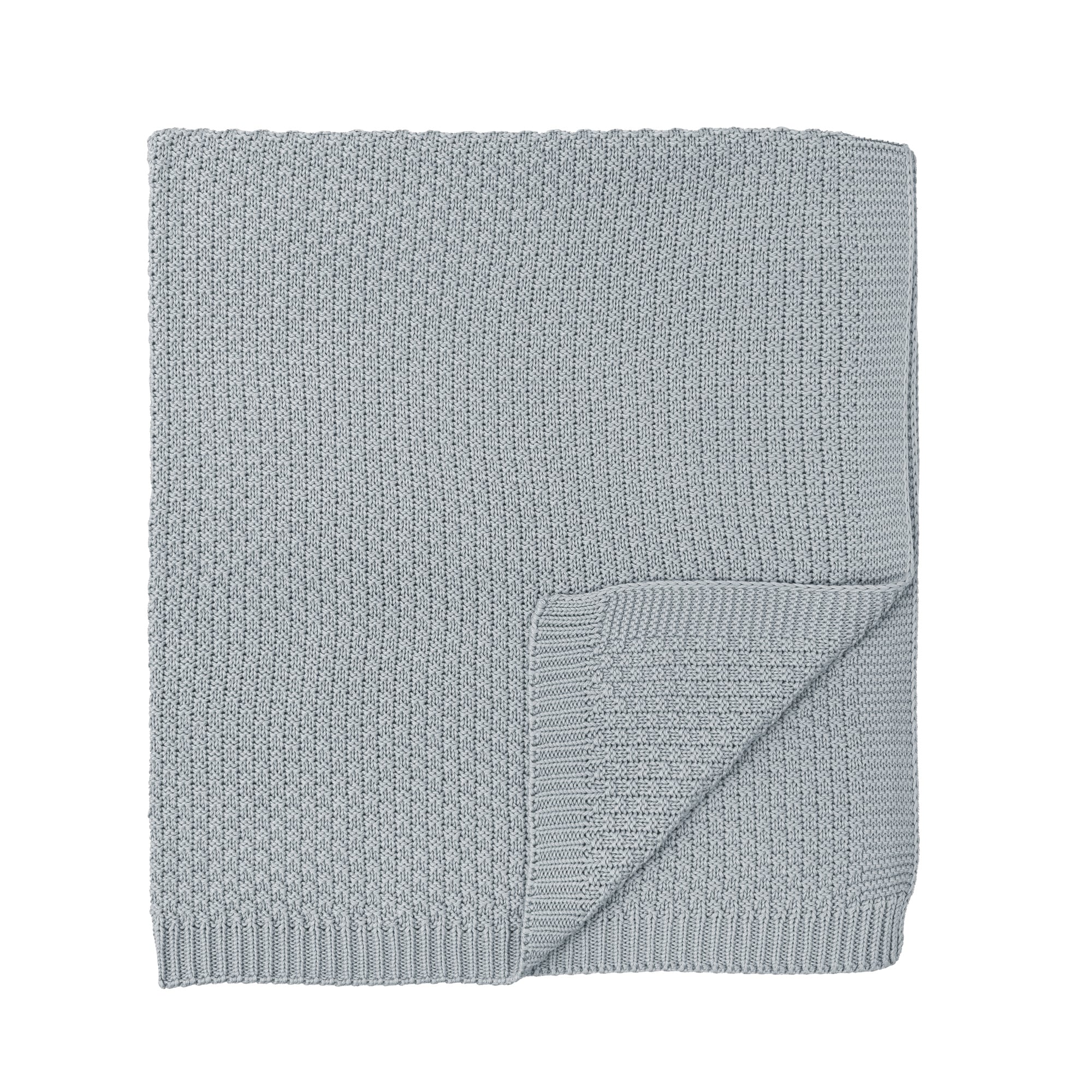 Knitted Bamboo Blanket, Blue