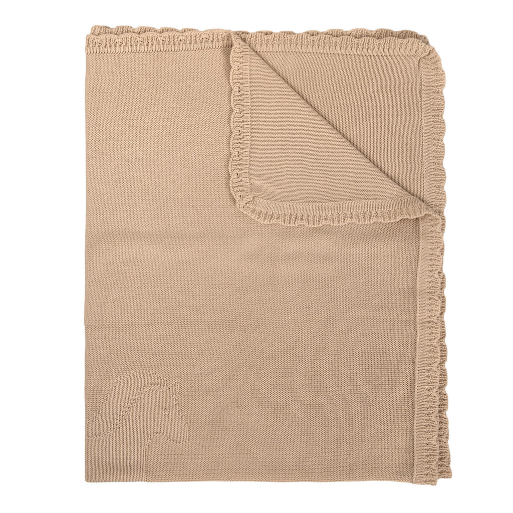 Coperta in maglia di bambù e cotone bio 75×90 cm, Lino