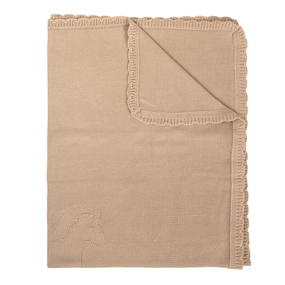 Coperta in maglia di bambù e cotone bio 75×90 cm, Lino