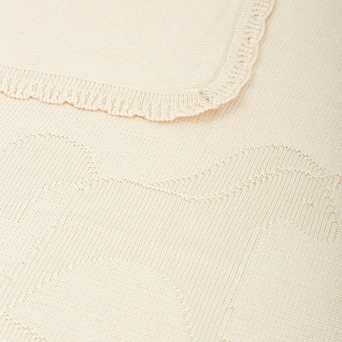 Coperta in maglia di bambù e cotone bio 75×90 cm, Ecru