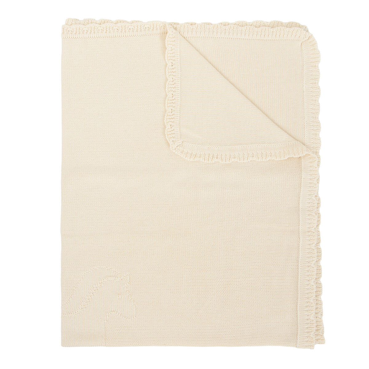 Coperta in maglia di bambù e cotone bio 75×90 cm, Ecru