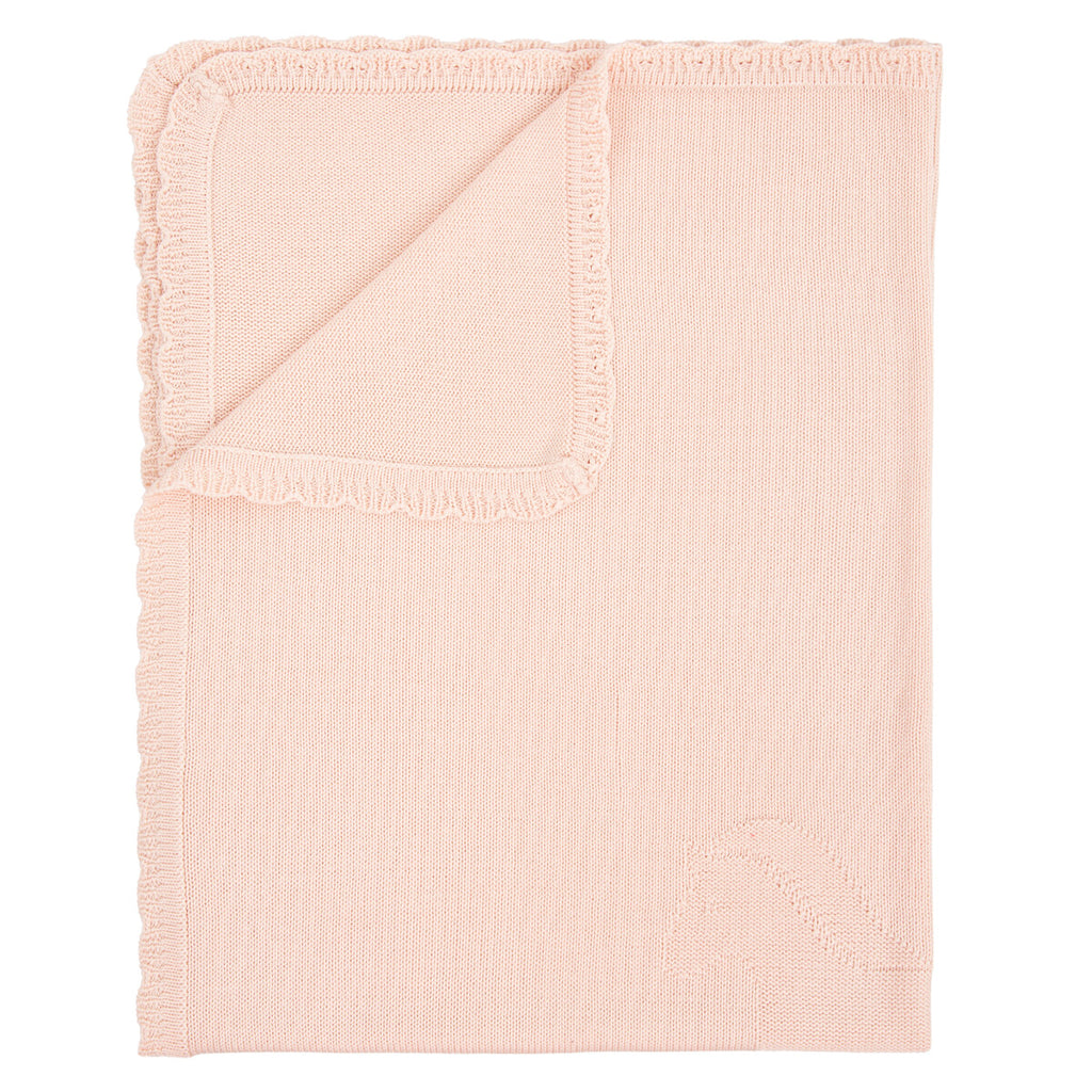 Coperta in maglia di bambù e cotone bio 75×90 cm, Rosa