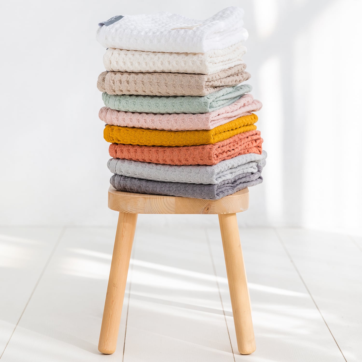 Organic Cotton Crochet Blanket, Camel 