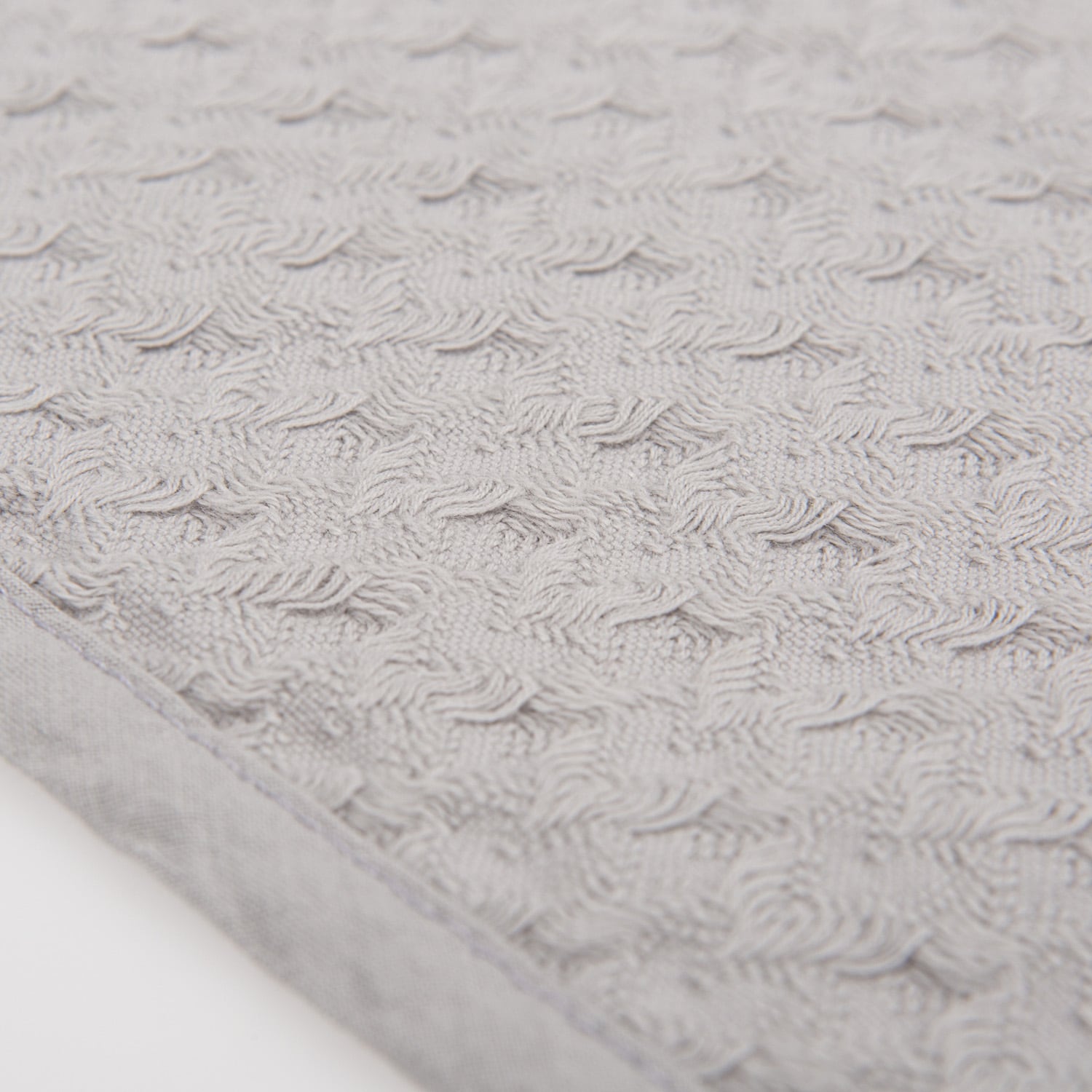 Organic Cotton Crochet Blanket, Grey 