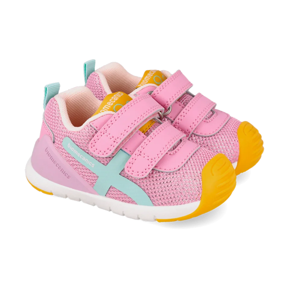 Baskets barefoot premiers pas Biogateo rose