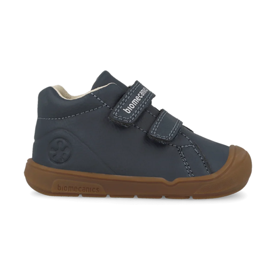 Bottines barefoot en nubuck bleu marine