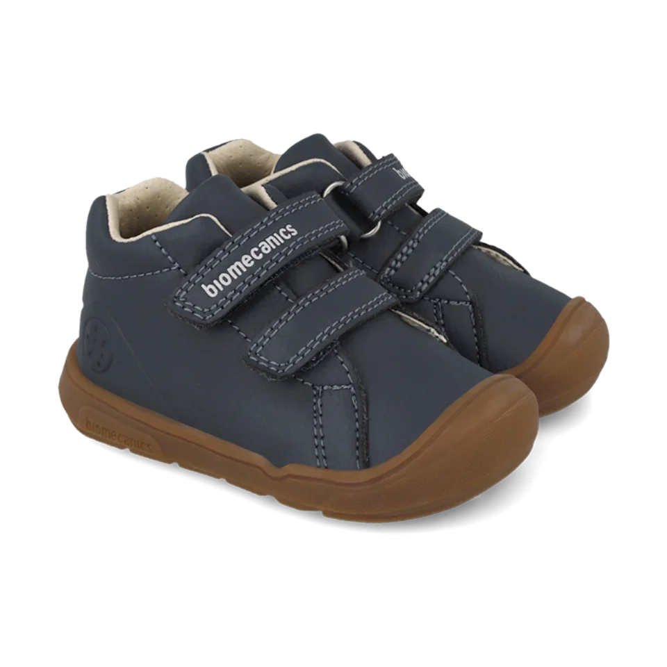 Bottines barefoot en nubuck bleu marine