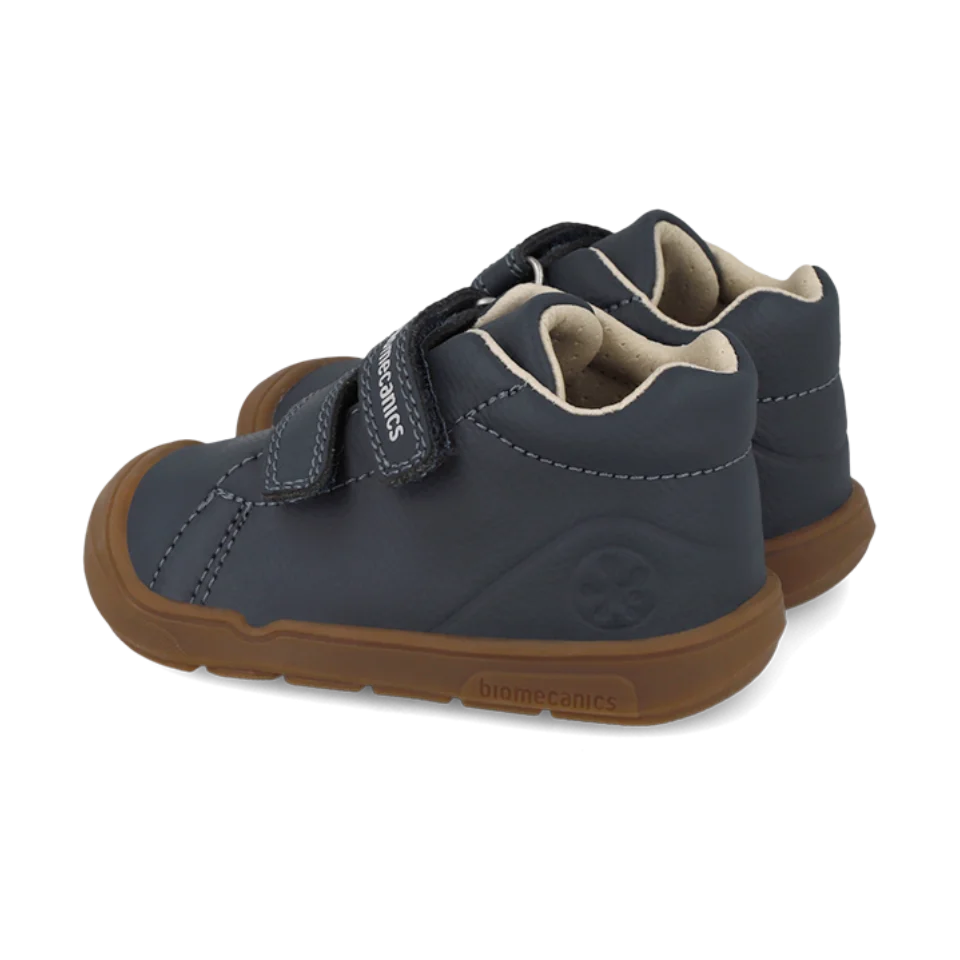 Bottines barefoot en nubuck bleu marine