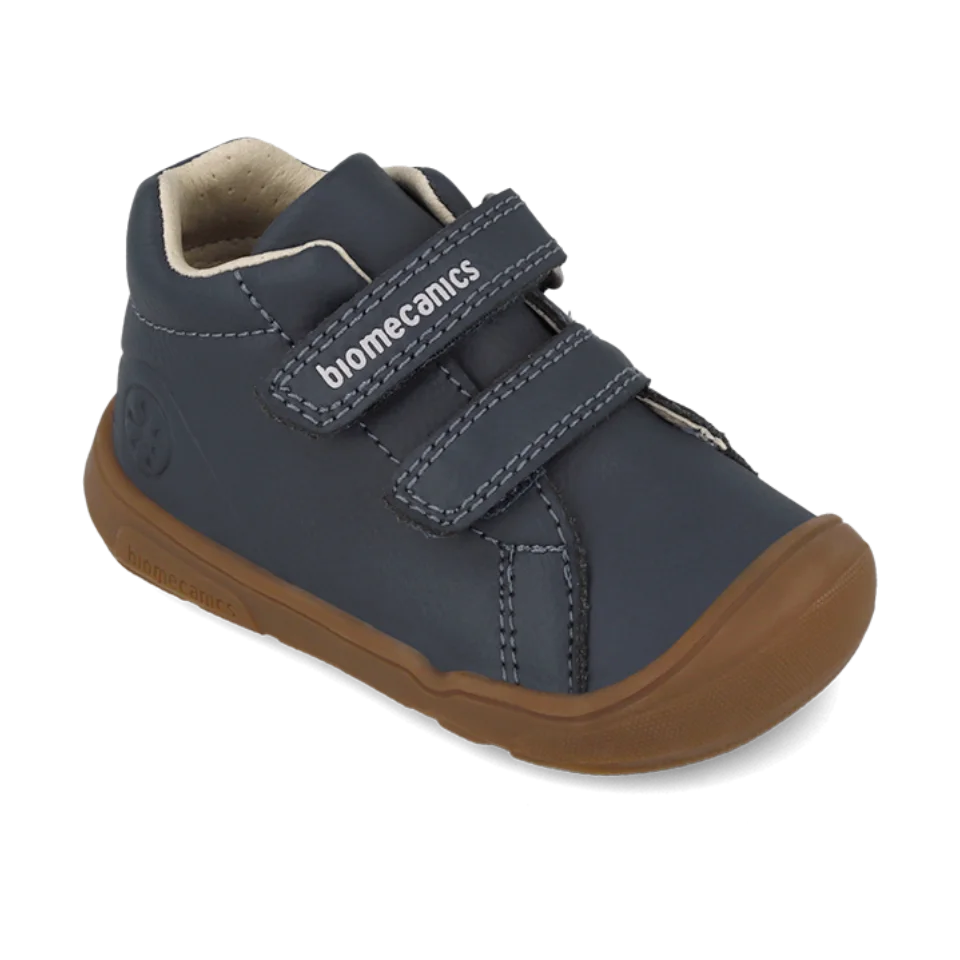 Bottines barefoot en nubuck bleu marine
