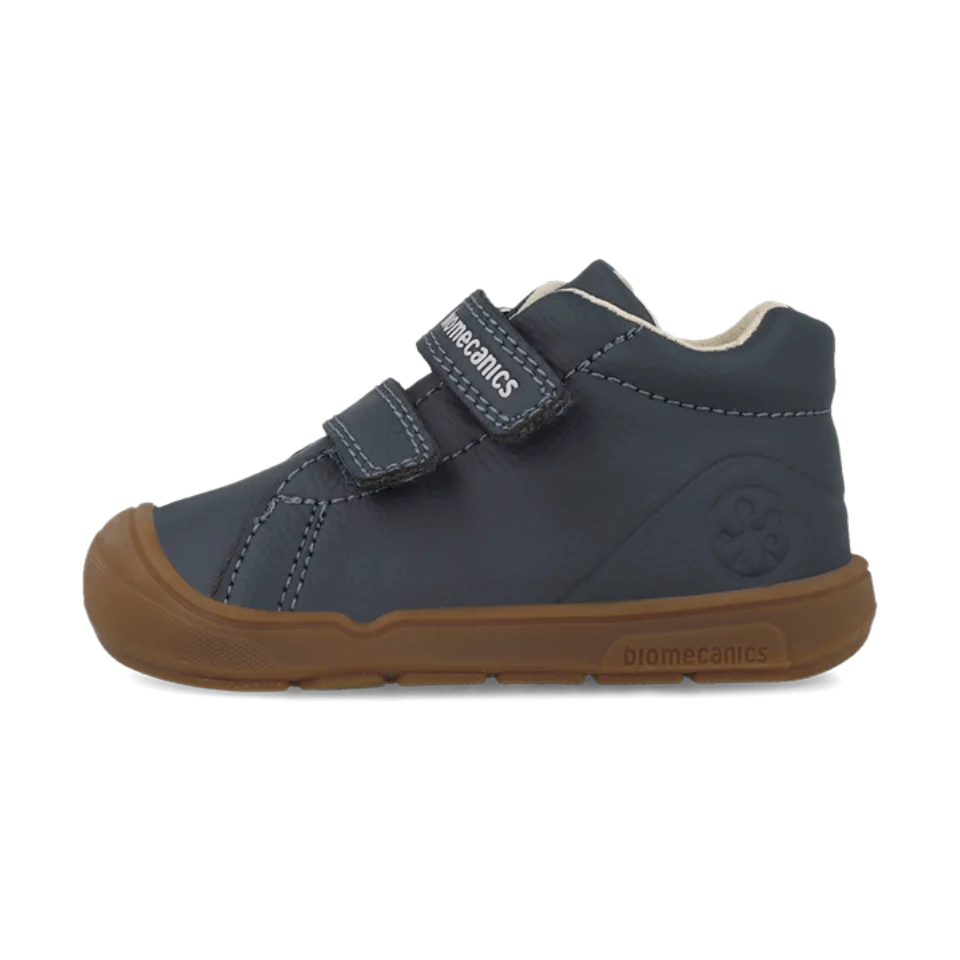 Bottines barefoot en nubuck bleu marine