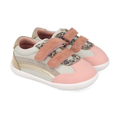 Sneakers barefoot leggere in pelle rosa e grigio
