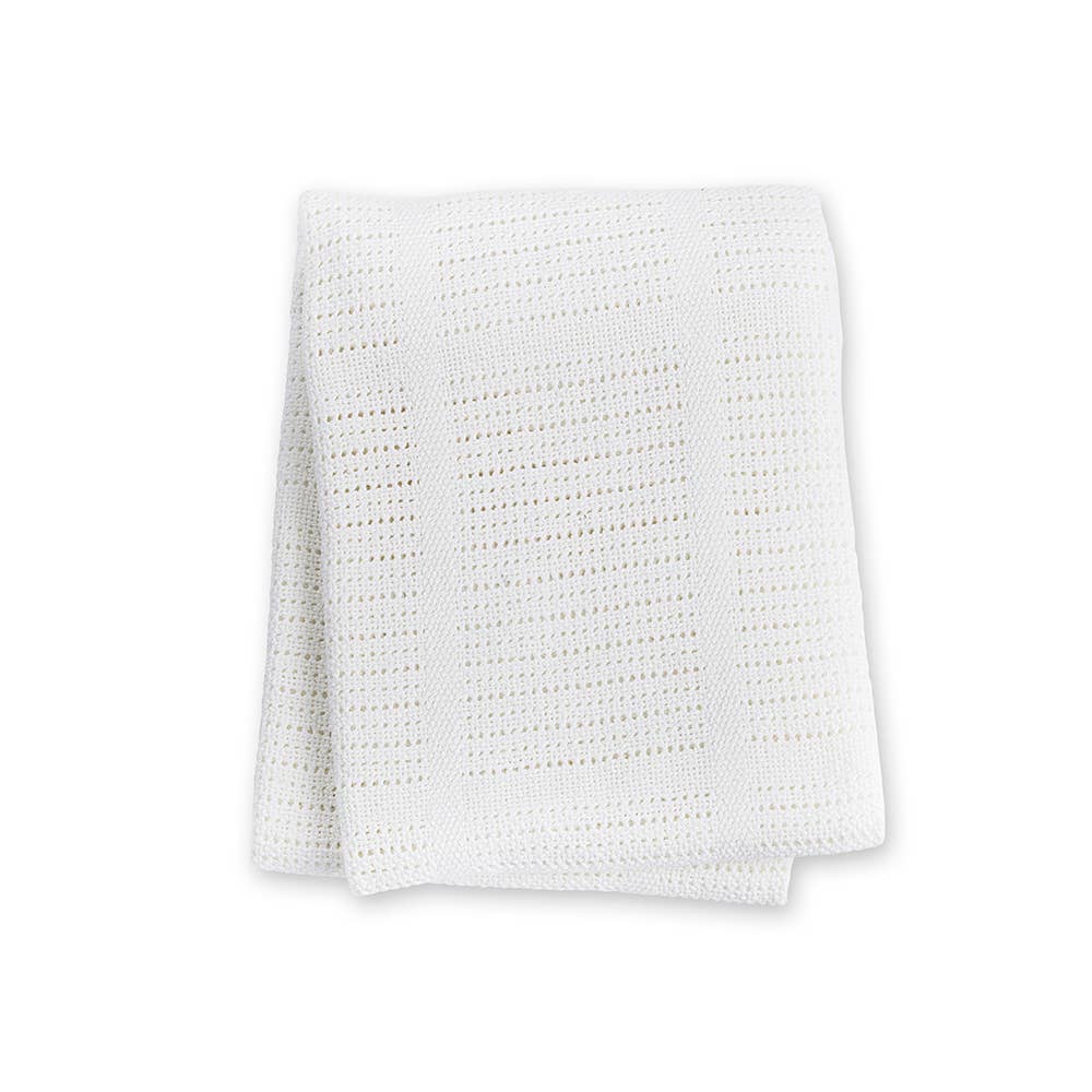 Copertina per neonati in cotone a nido d'ape – Bianco (100cm x 80cm)