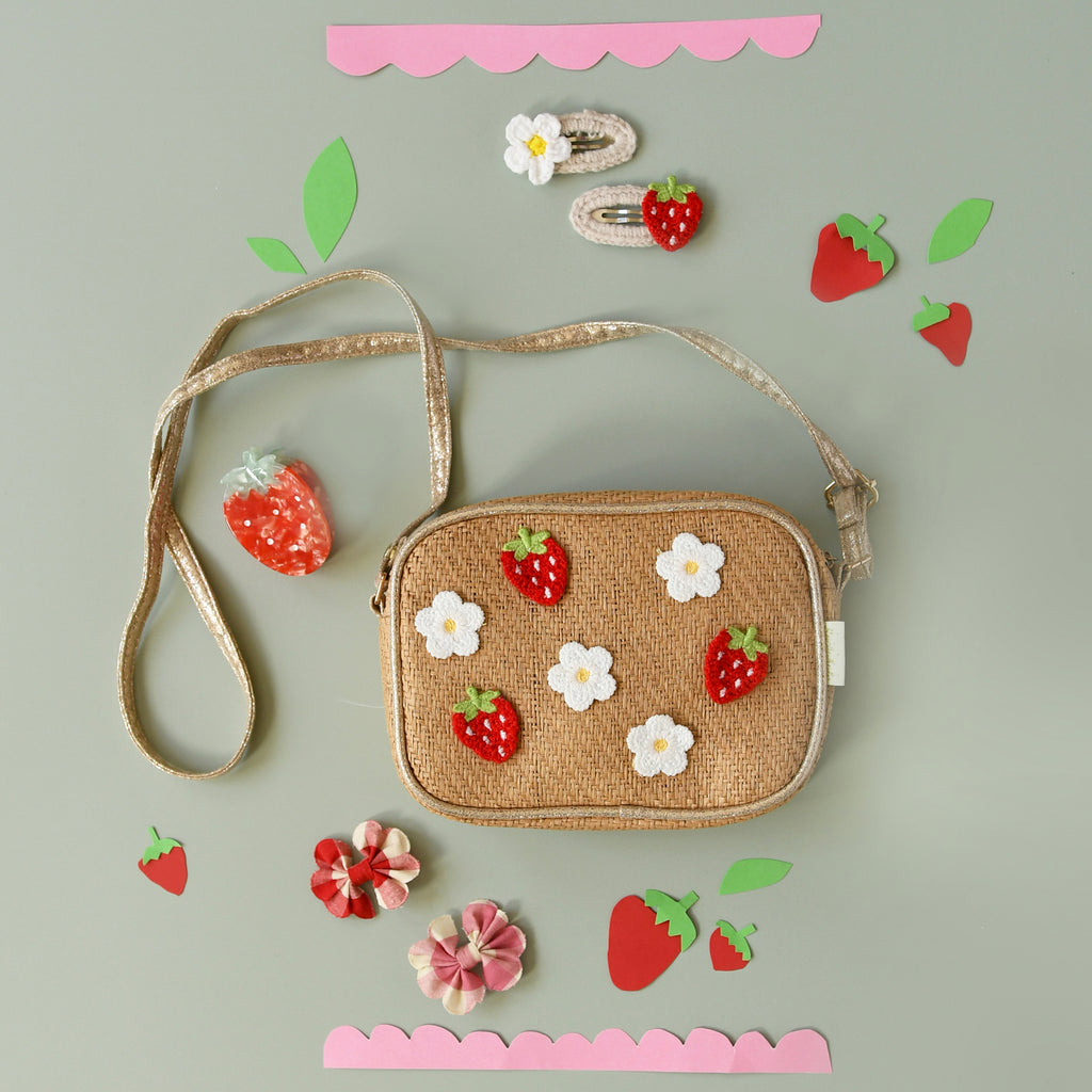 Crochet Daisy and Strawberry Clips