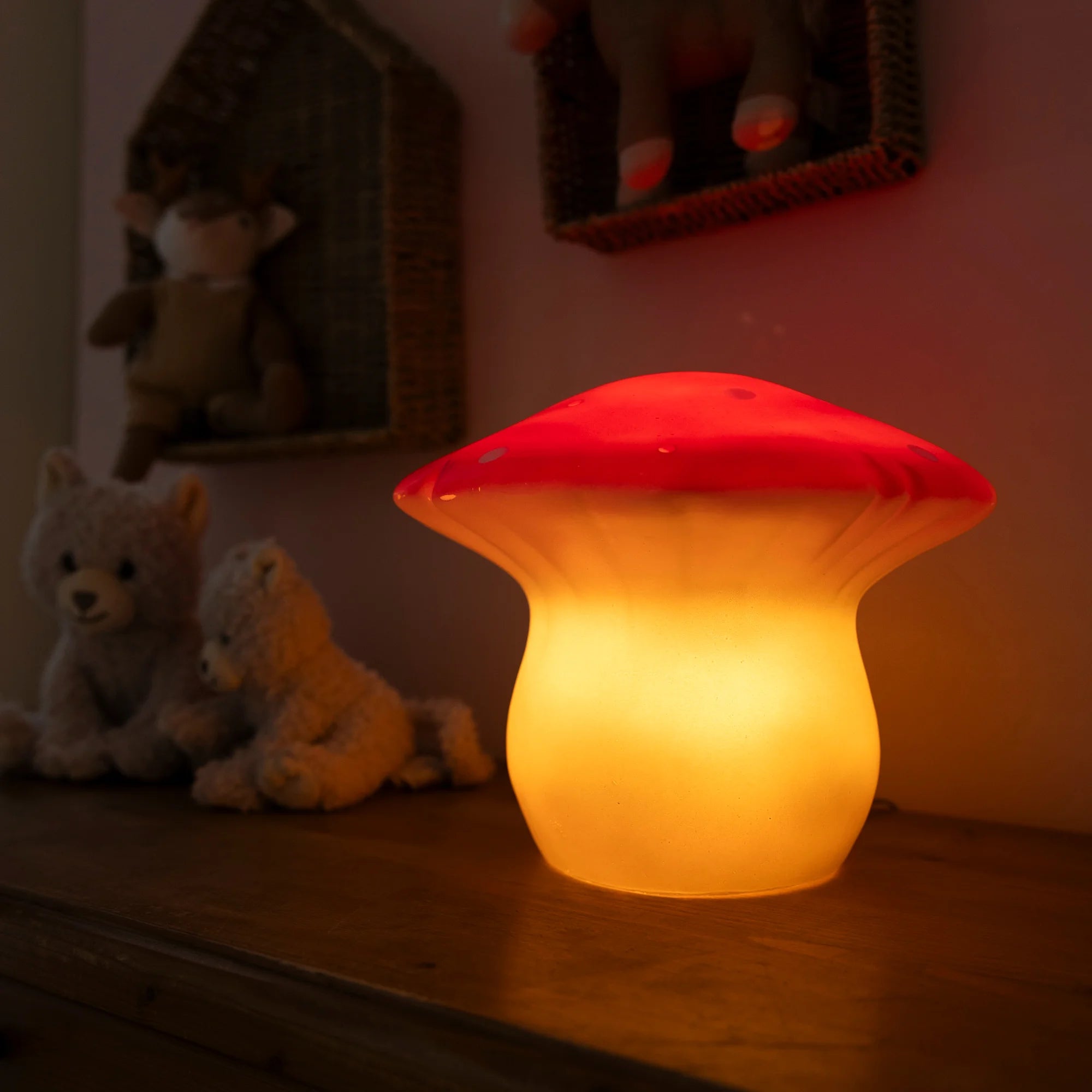 Lampada da notte Fungo medio rosso