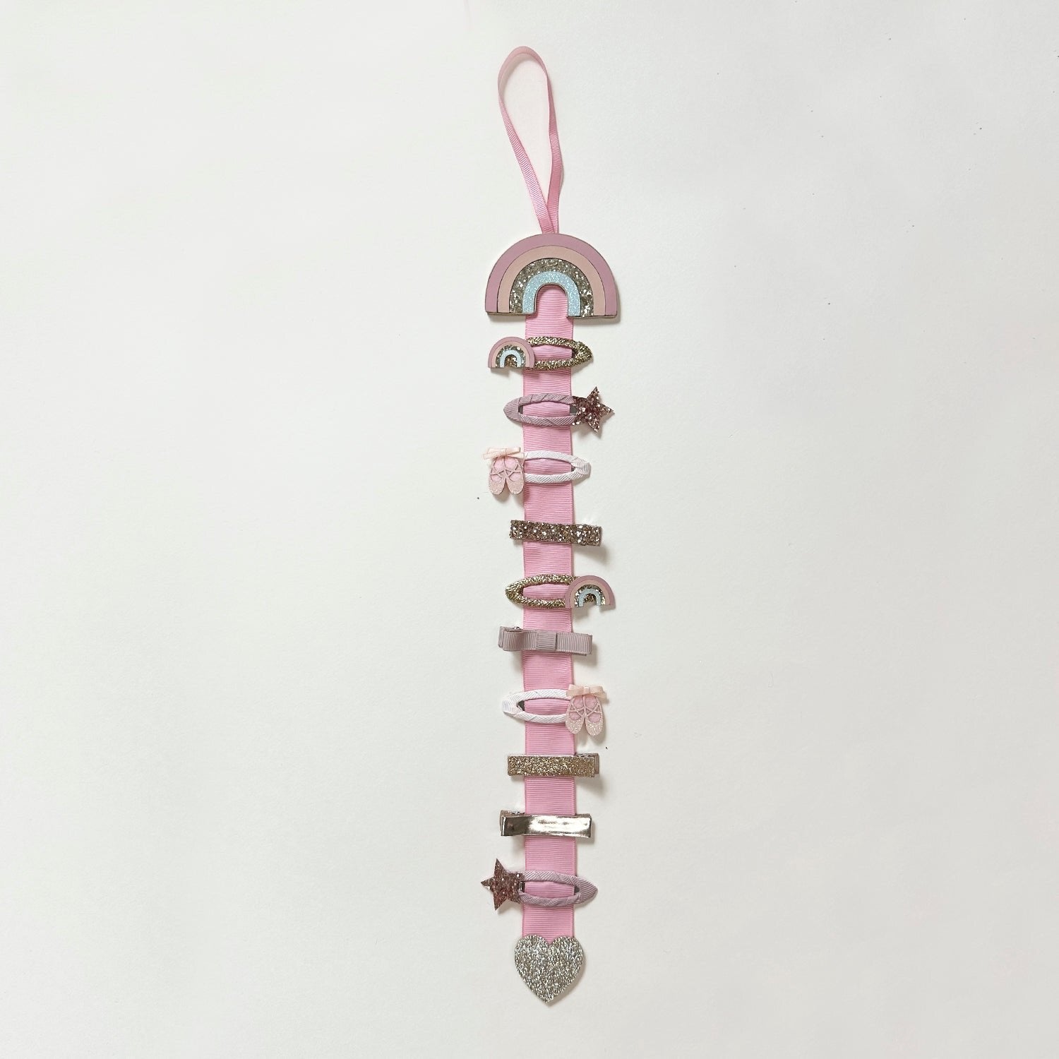 Hair Clip Hanger, Rainbow Glitter