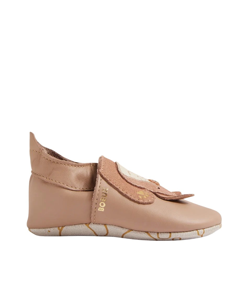 Chaussons en cuir souple, Peeking Puppy Warm Taupe