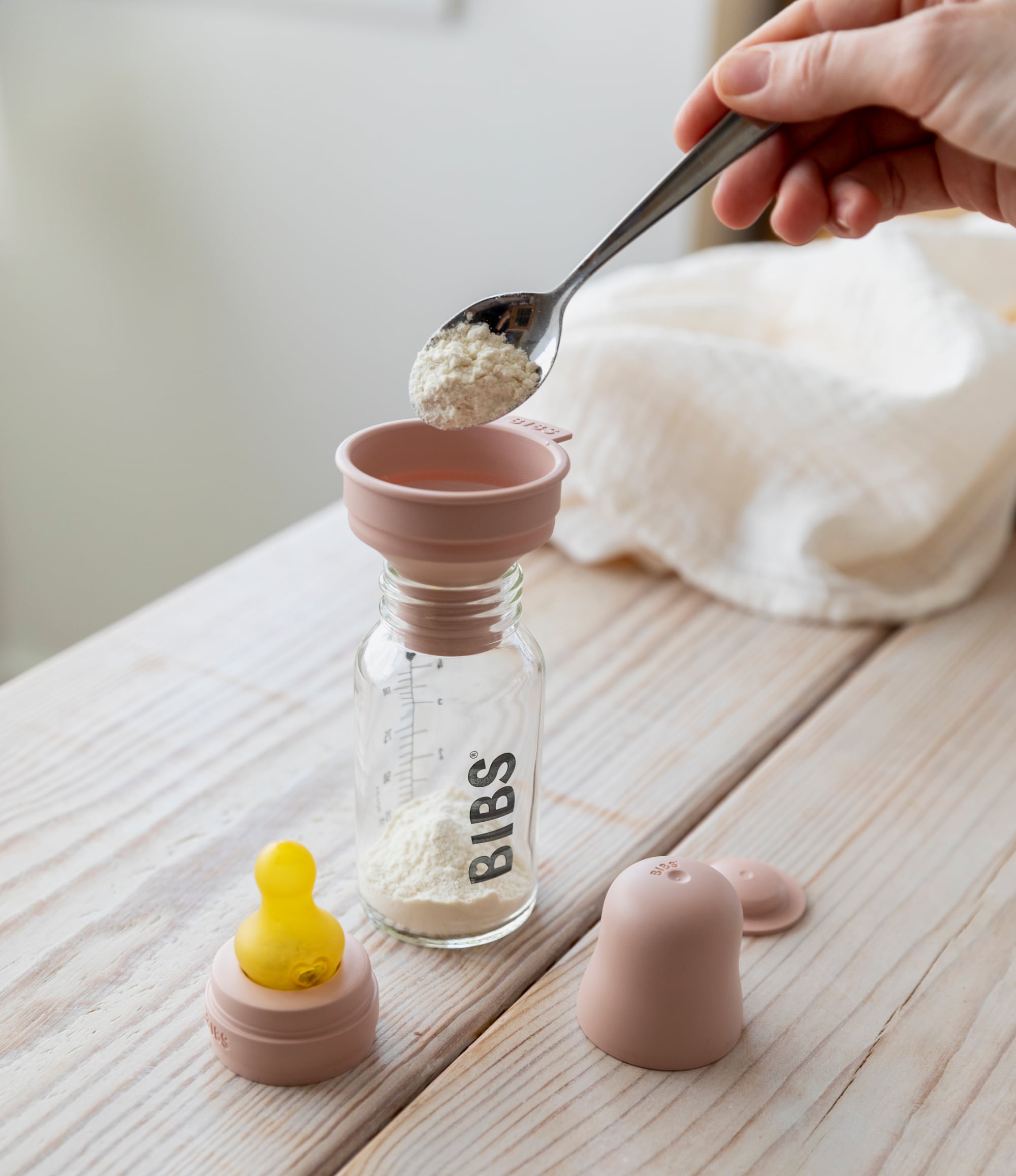 Bibs 110ml glass baby bottle, Ivory
