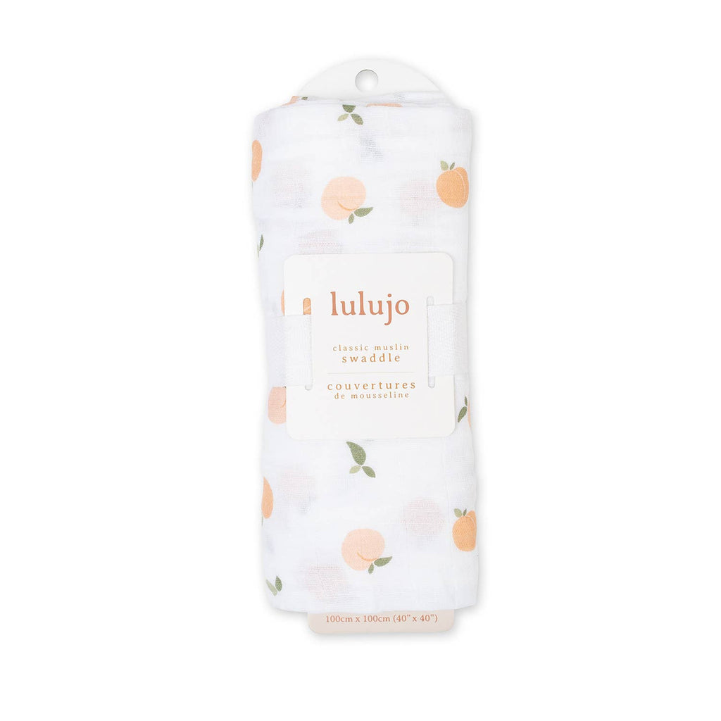 Muslin Cotton Baby Swaddle Blanket 100x100cm, Peaches
