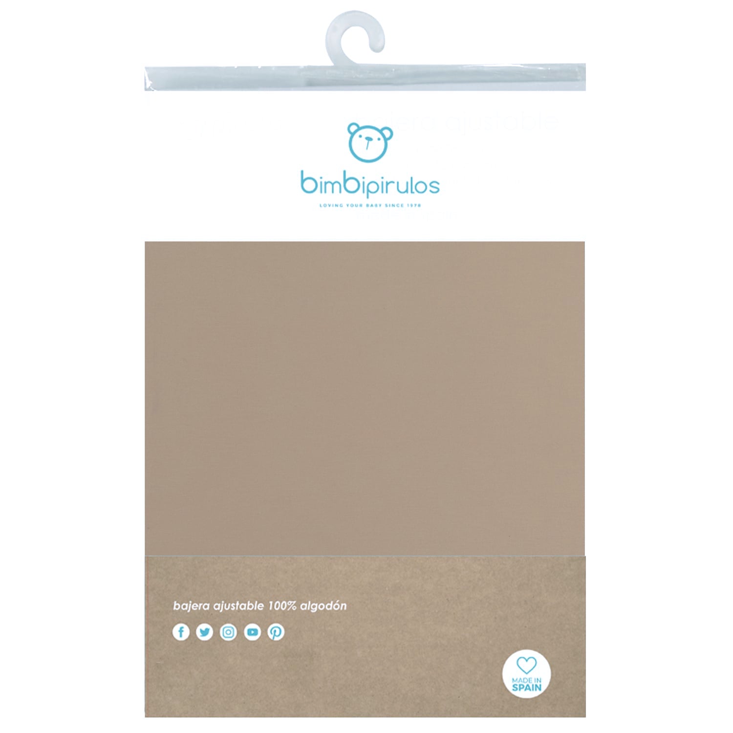 Cotton fitted sheet for cot 50x80, Camel 