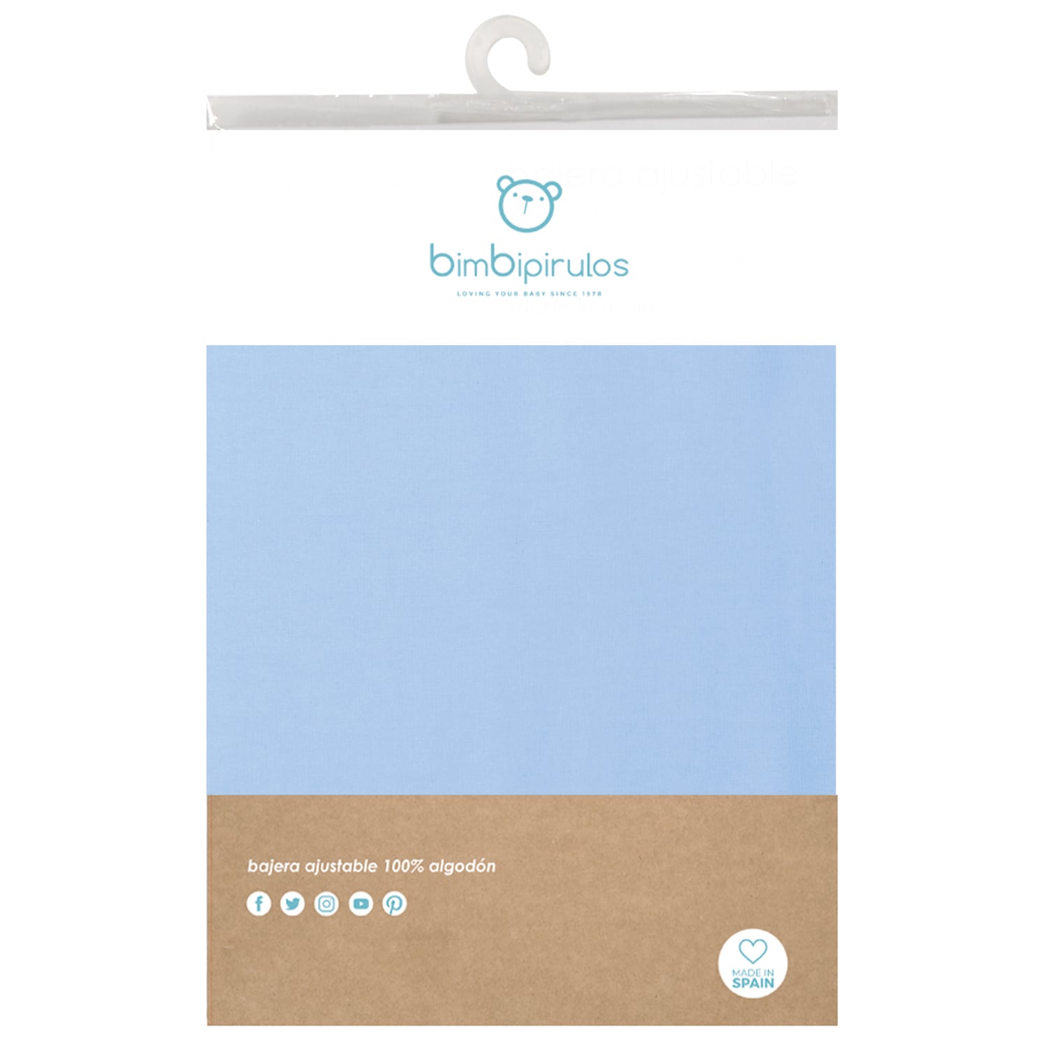 Lenzuolo con angoli letto singolo in cotone 90x200, Blu