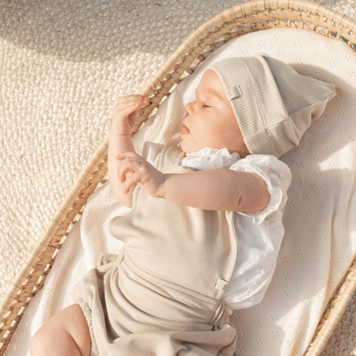 Organic bamboo beanie hat, Sand