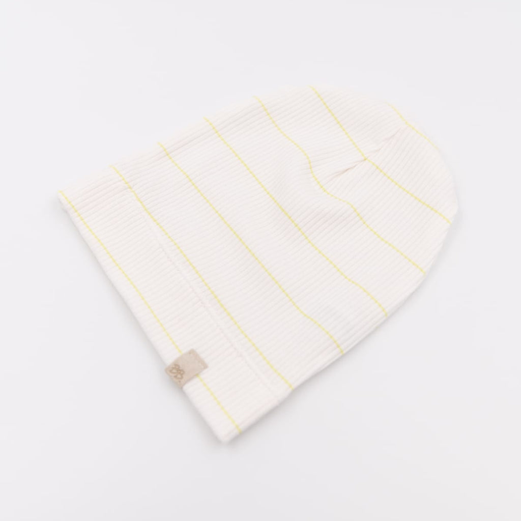 Organic bamboo beanie hat, Stripe lime