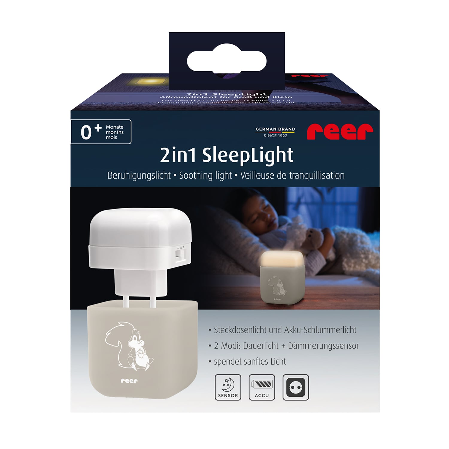 Luce notturna con sensore 2 in 1