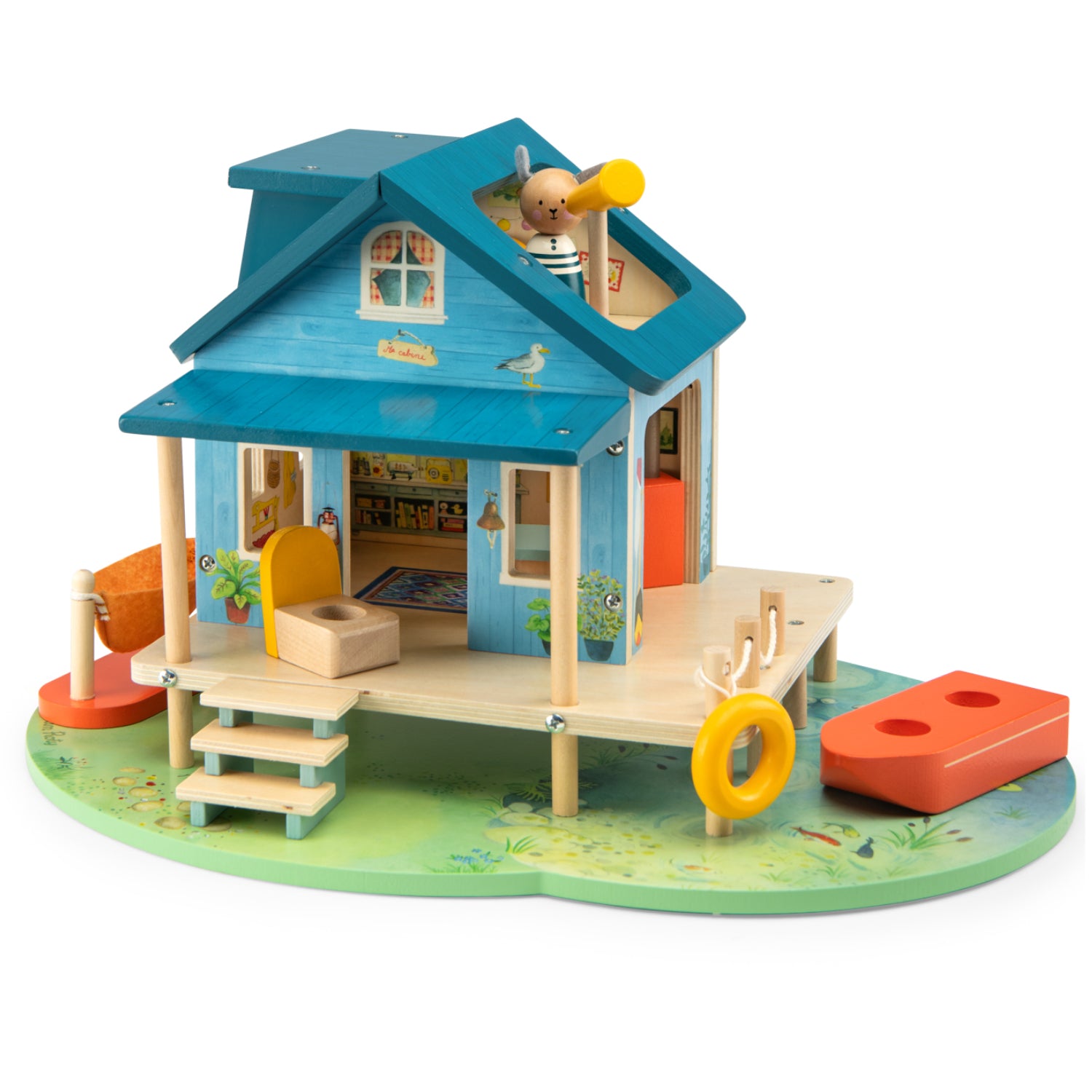 The wooden lake house