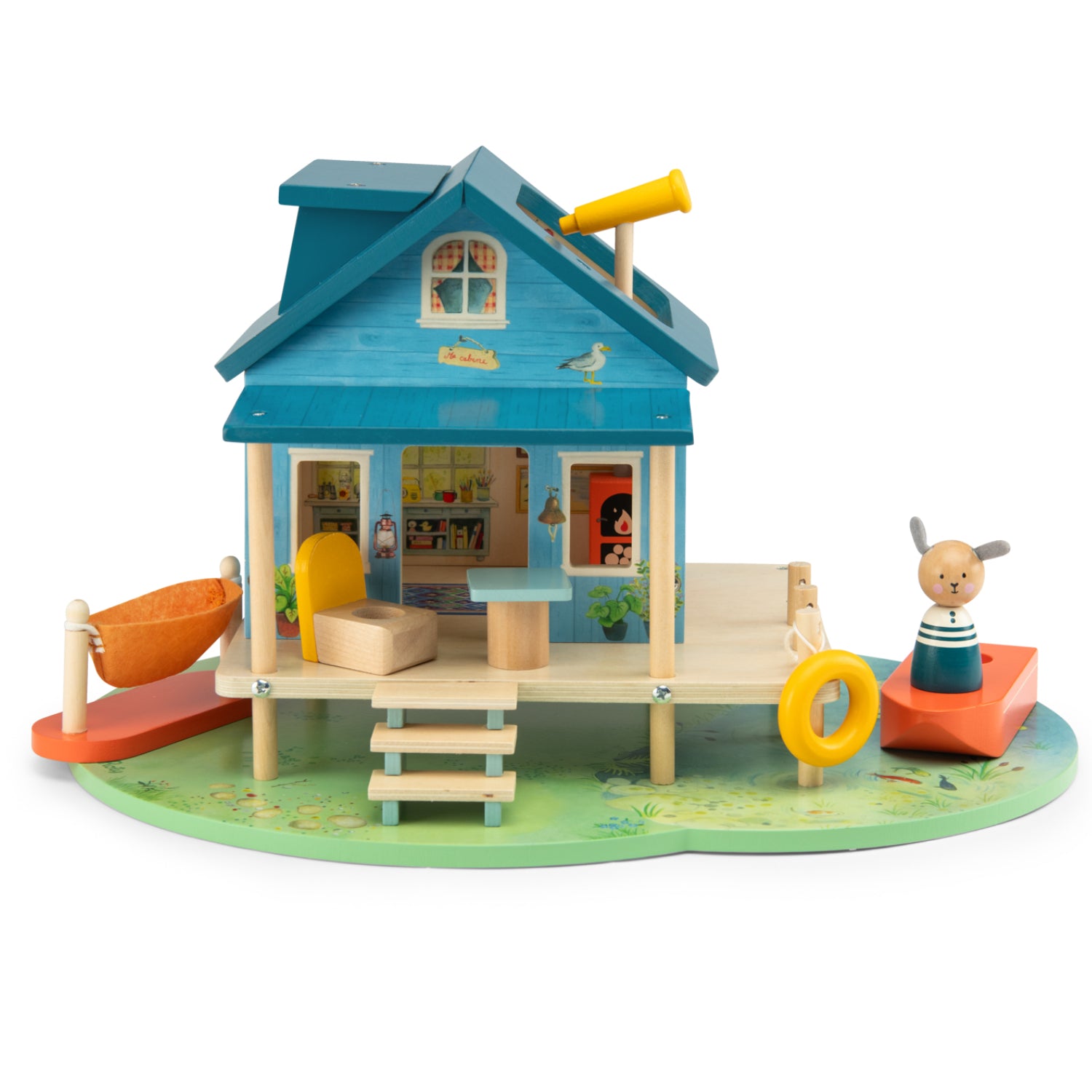 The wooden lake house