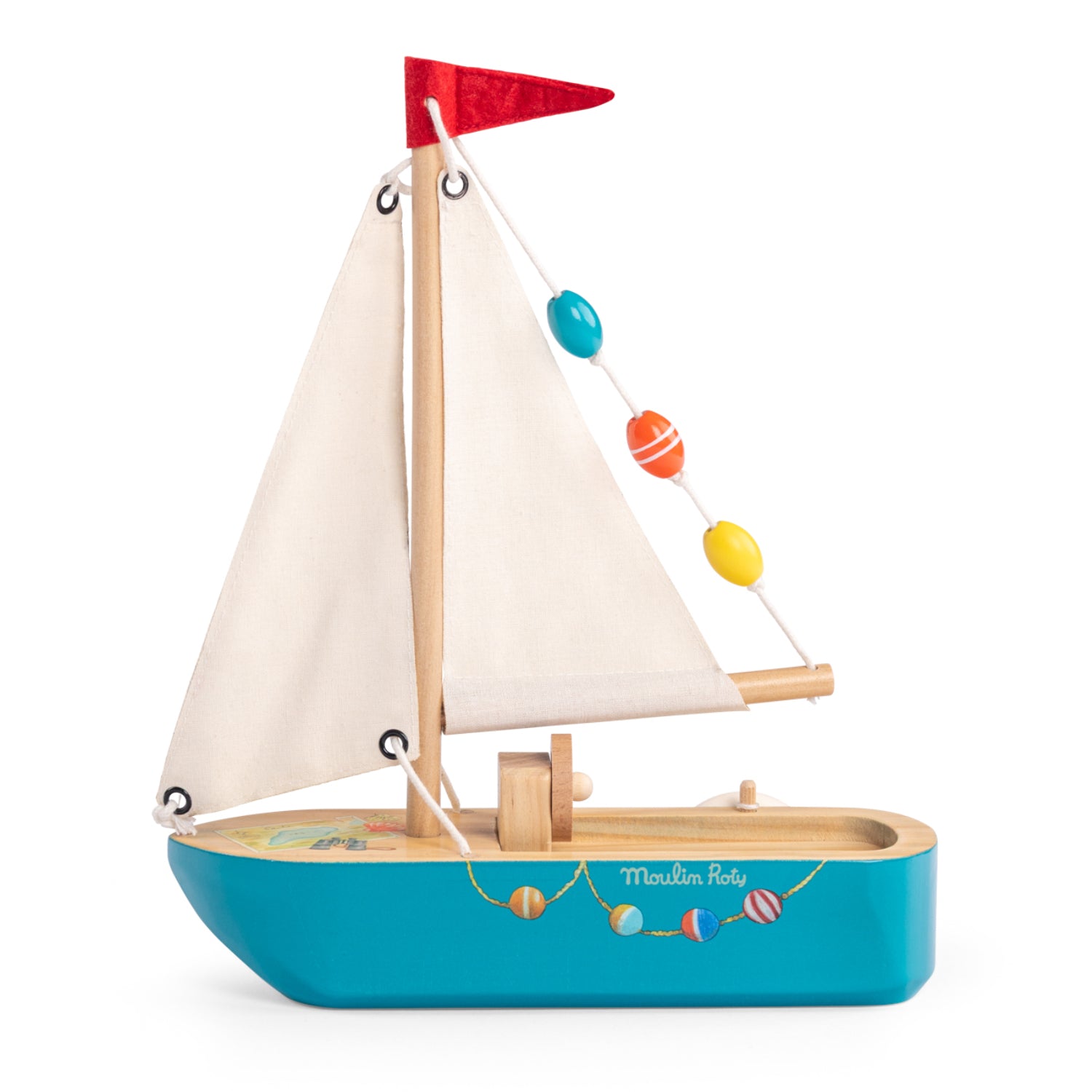 Wooden sailboat with character