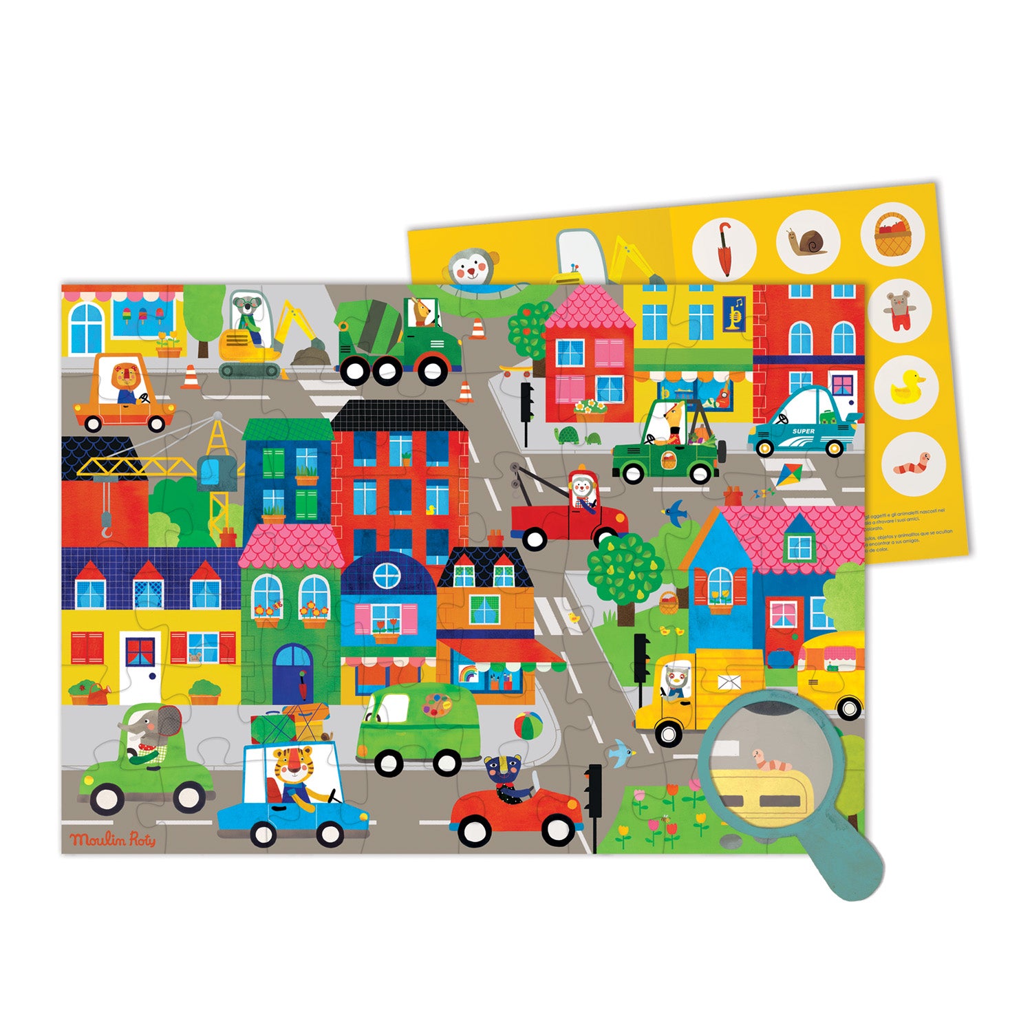 Moulin Roty | Puzzle In città, 48pz Les Popipop