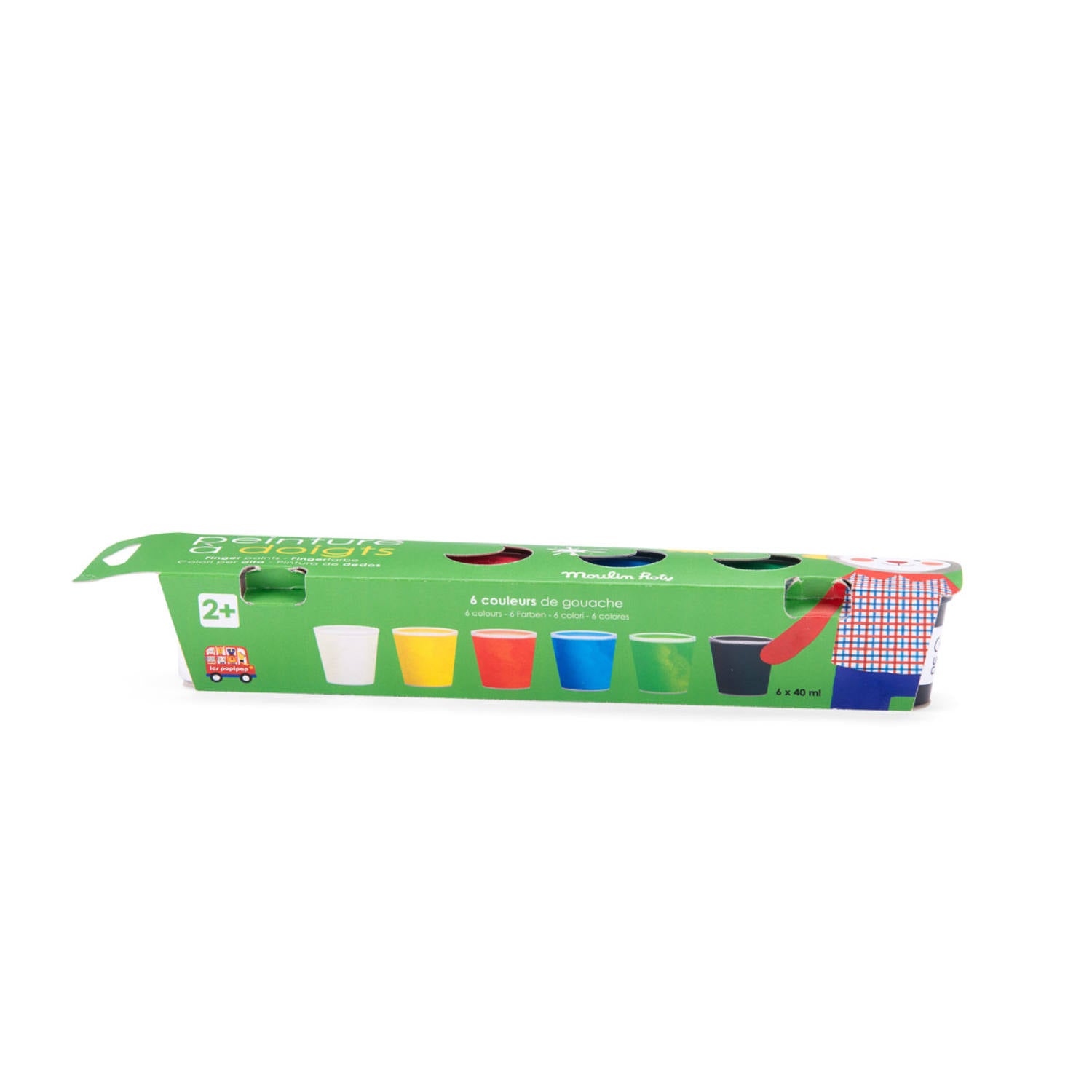 6 Pots of finger paints, Made in Italy
