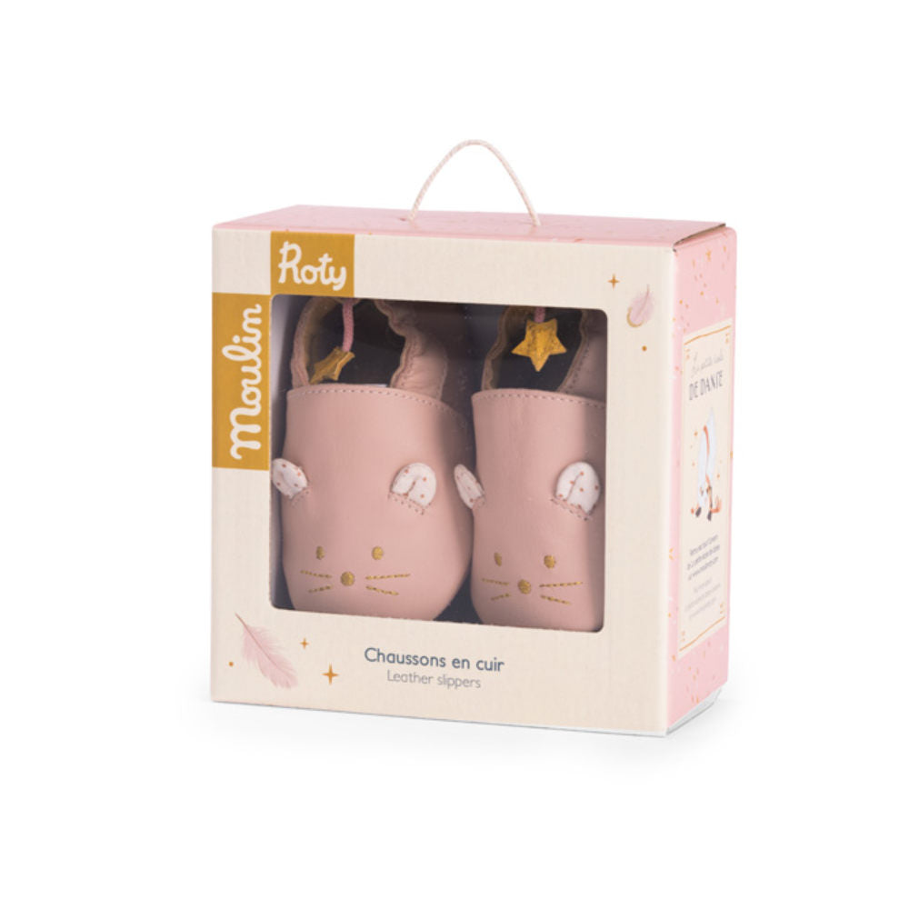 Scarpine in pelle Topo rosa