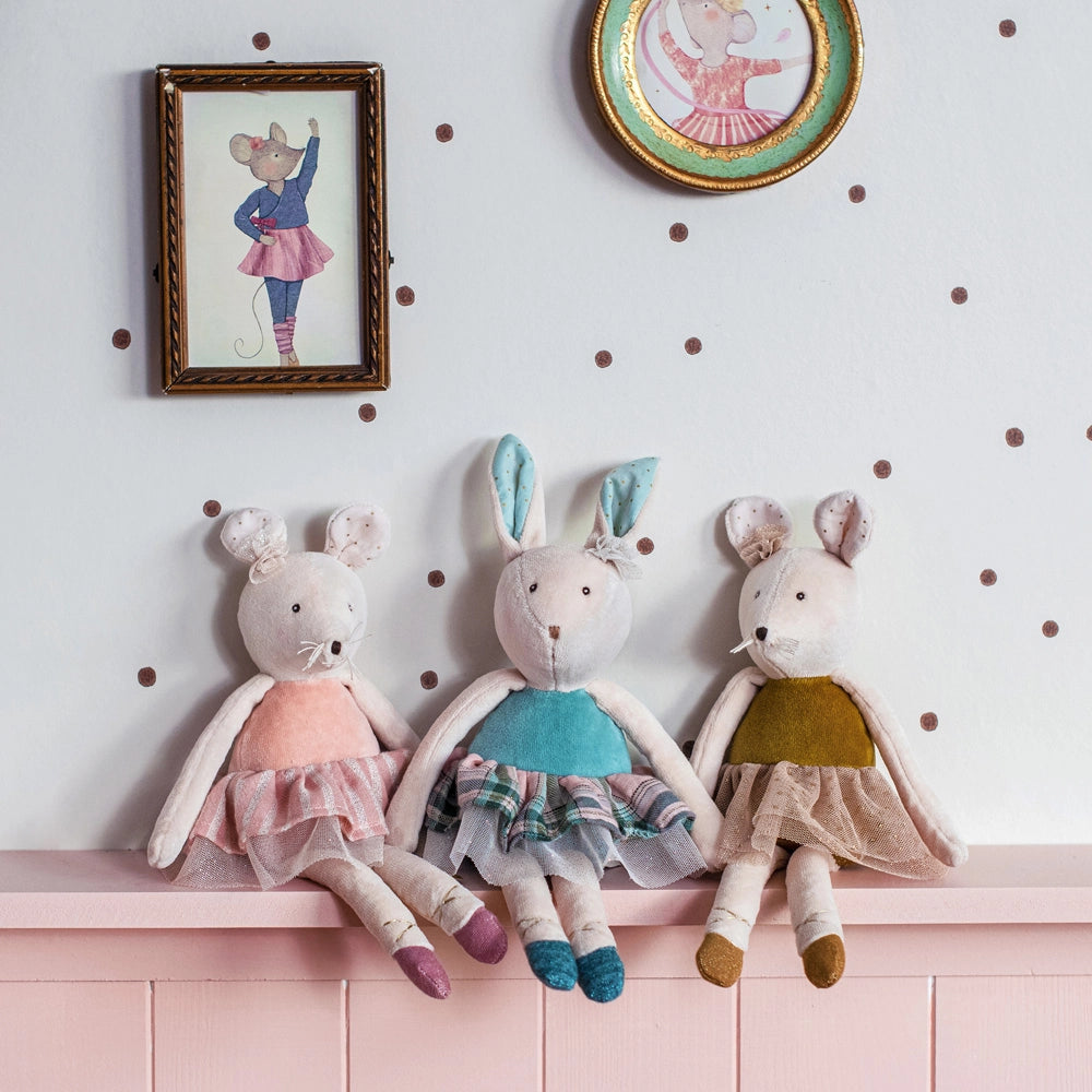 Peluche piccolo Coniglio blu, La petite école de danse | Moulin Roty