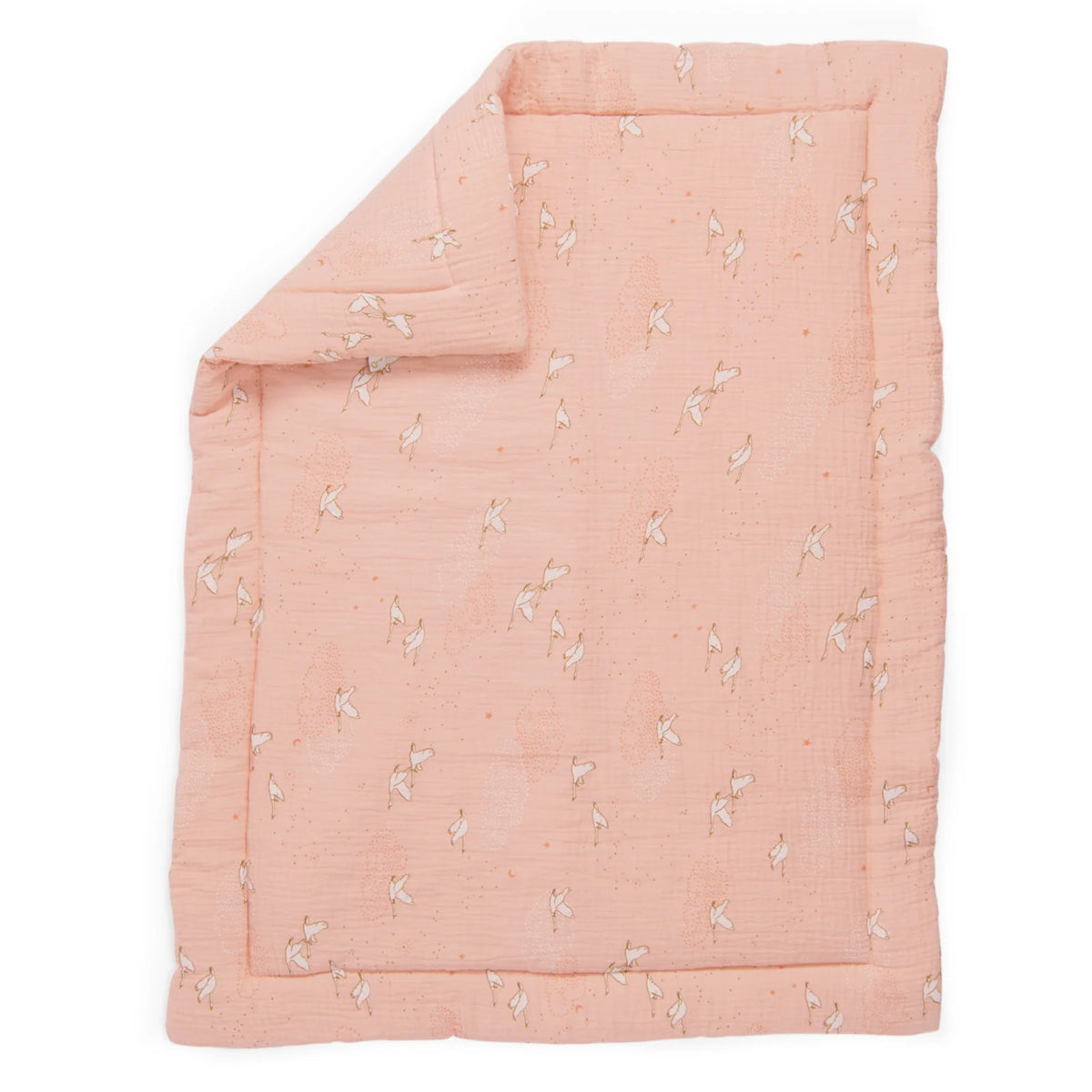 Couverture matelassée rose cygnes, 90 × 69 cm