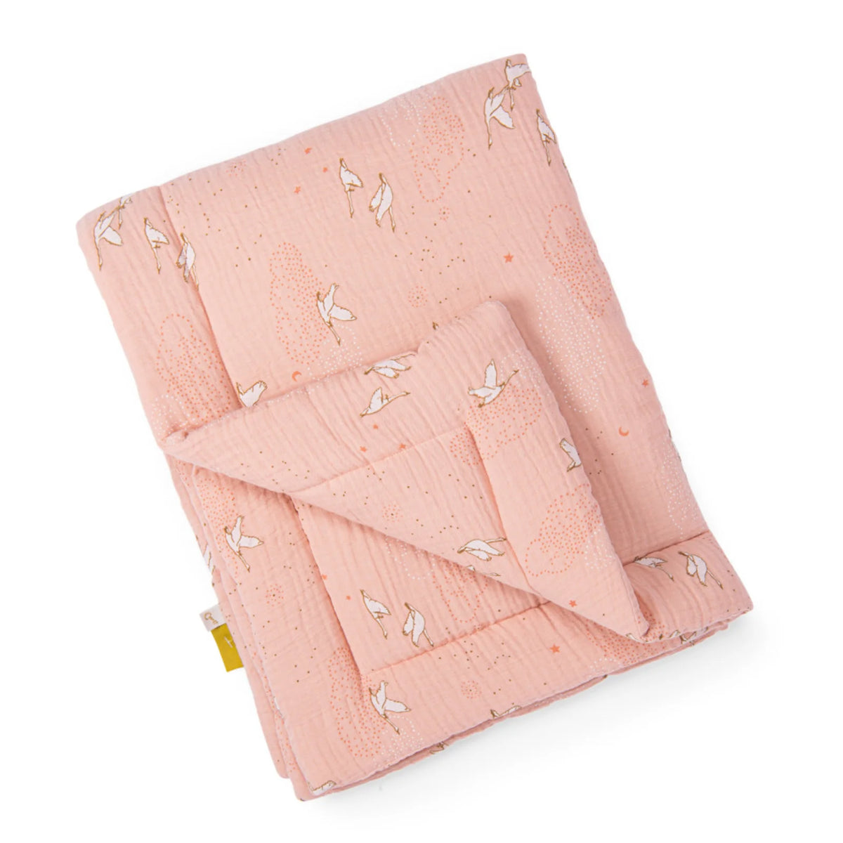 Couverture matelassée rose cygnes, 90 × 69 cm