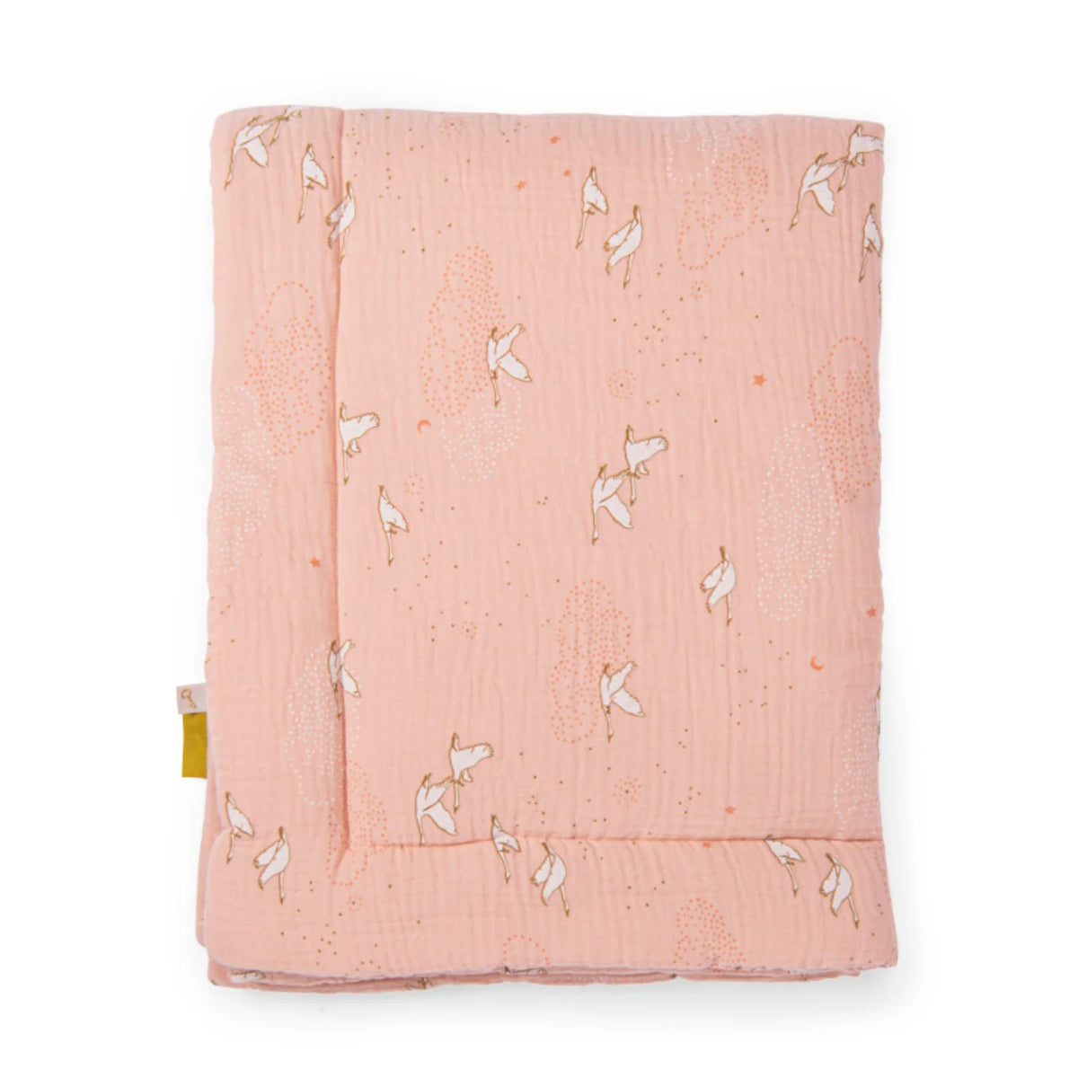 Couverture matelassée rose cygnes, 90 × 69 cm