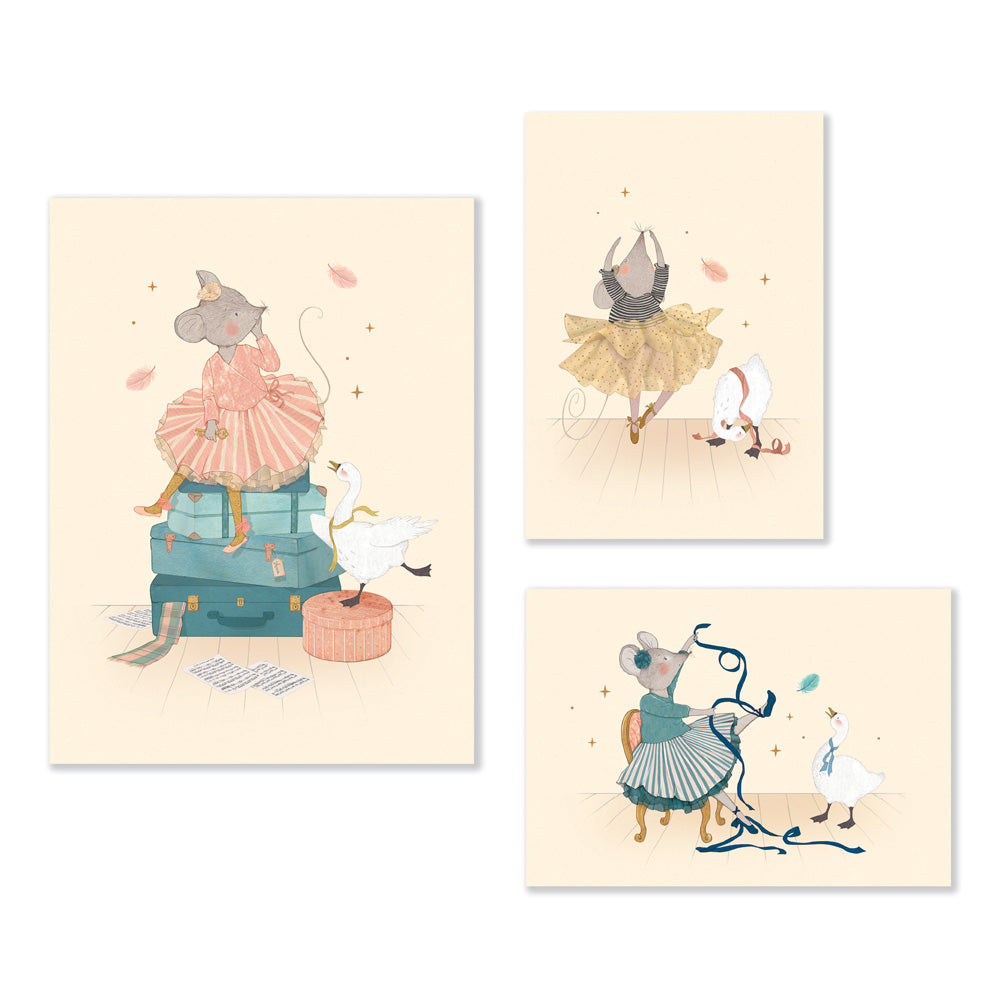 Poster Set di 3 La petite école de danse