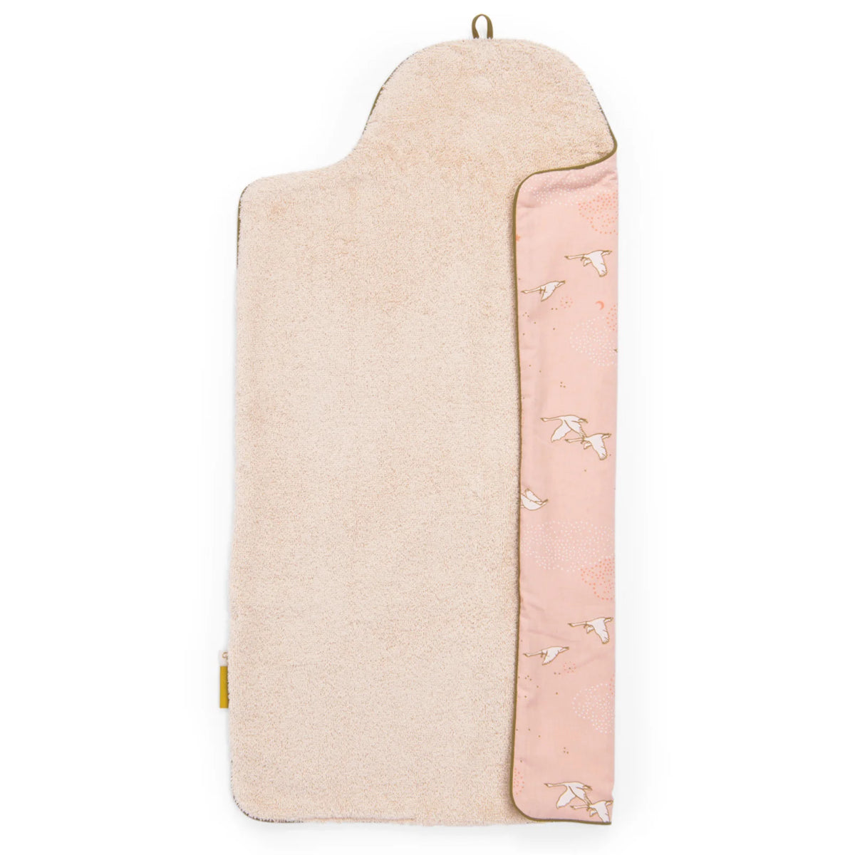 Pink swan folding travel changing mat
