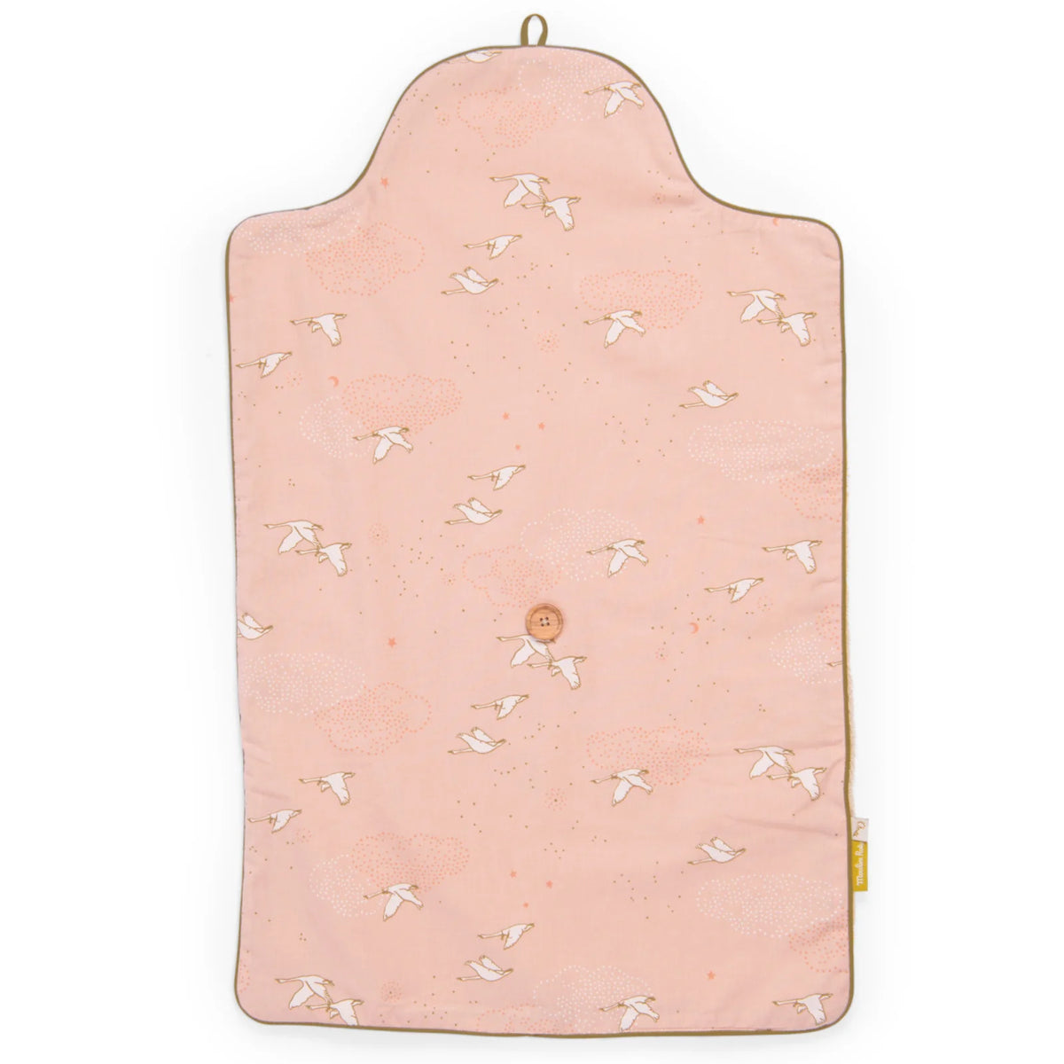 Pink swan folding travel changing mat
