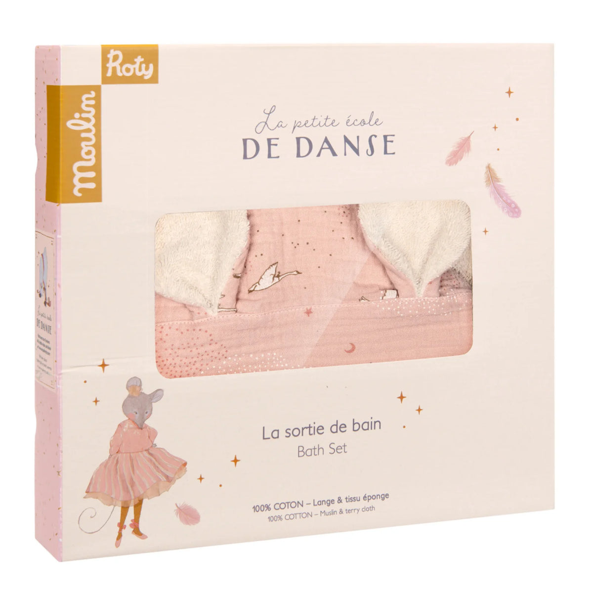 Cape de bain bébé Rose cygnes