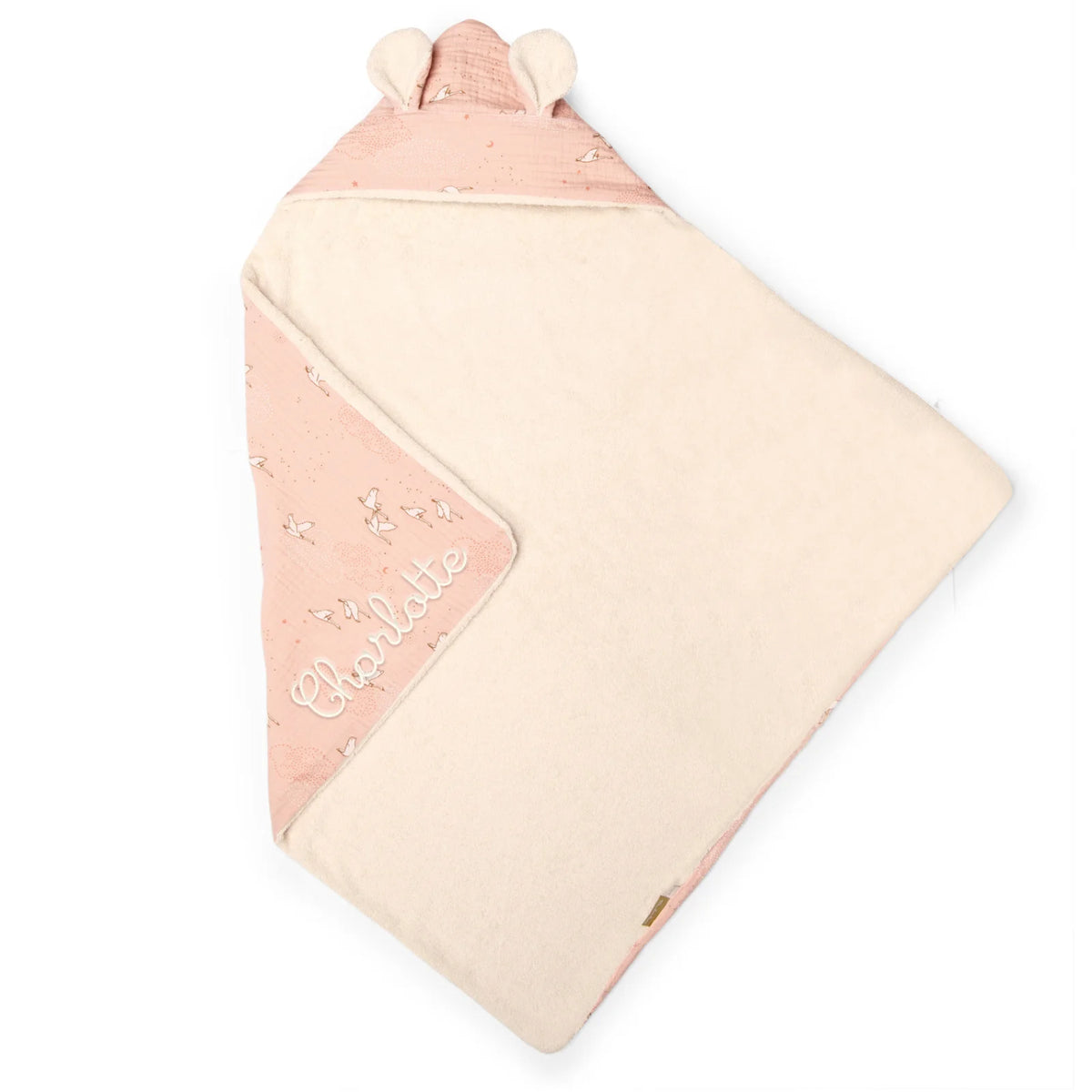 Cape de bain bébé Rose cygnes